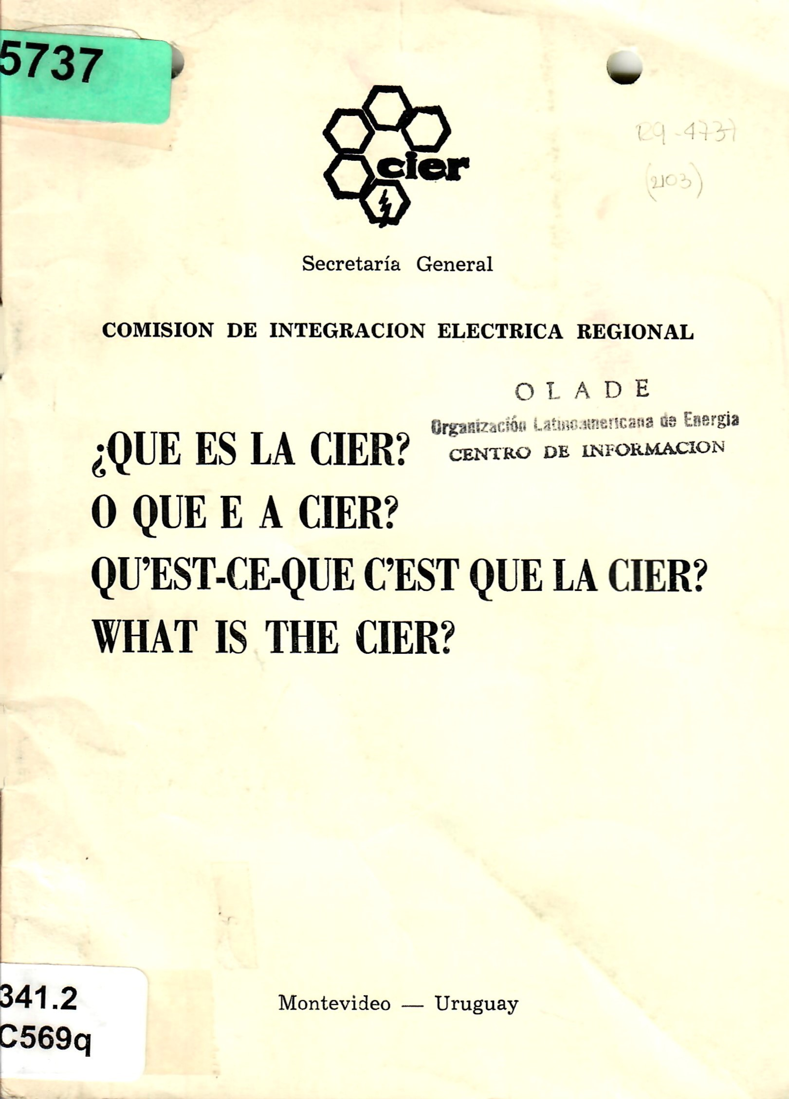 ¿QUE ES LA CIER? O QUE E A CIER? QU'EST-CE-QUE C'EST QUE LA CIER? WHAT IS THE CIER?
