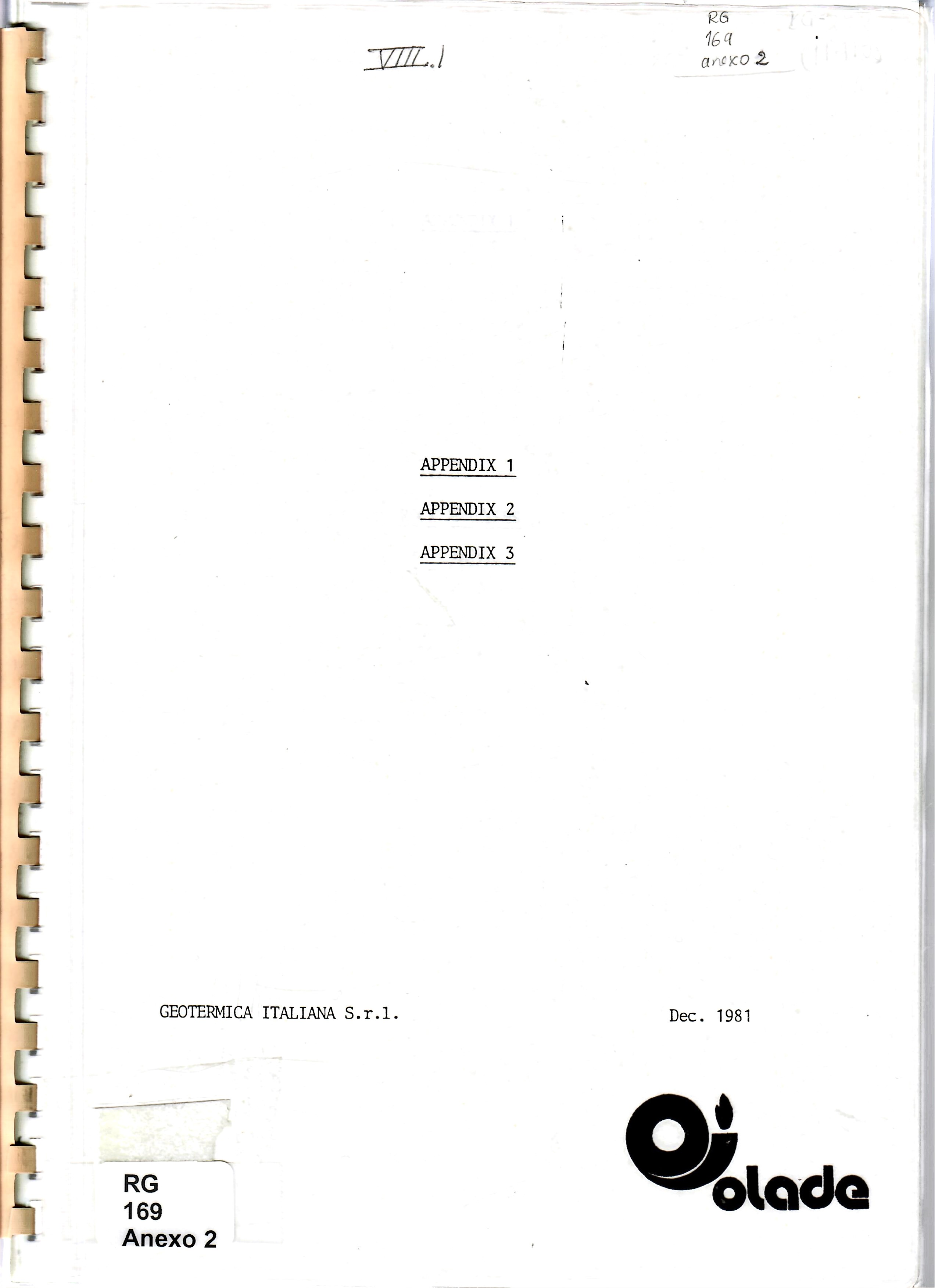 APPENDIX 1 APPENDIX 2 APPENDIX 3