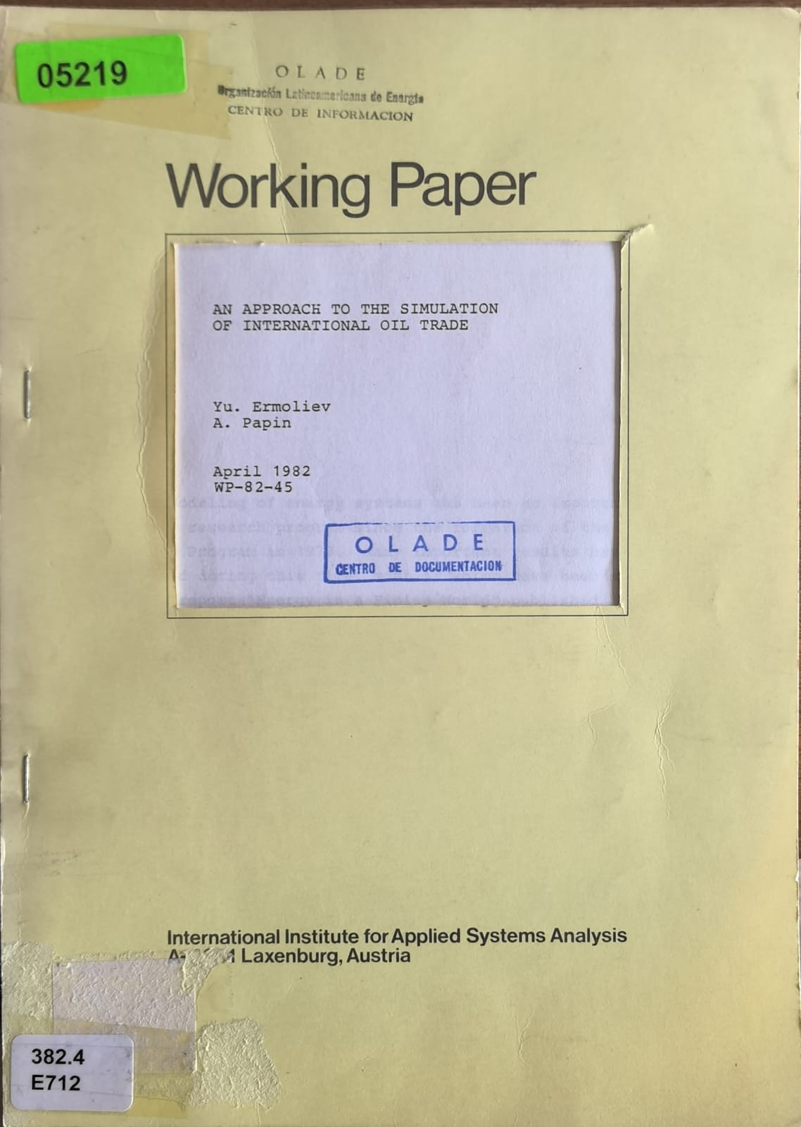 AN APPROACH TO THE SIMULATION OF INTERNATIONAL OIL TRADE