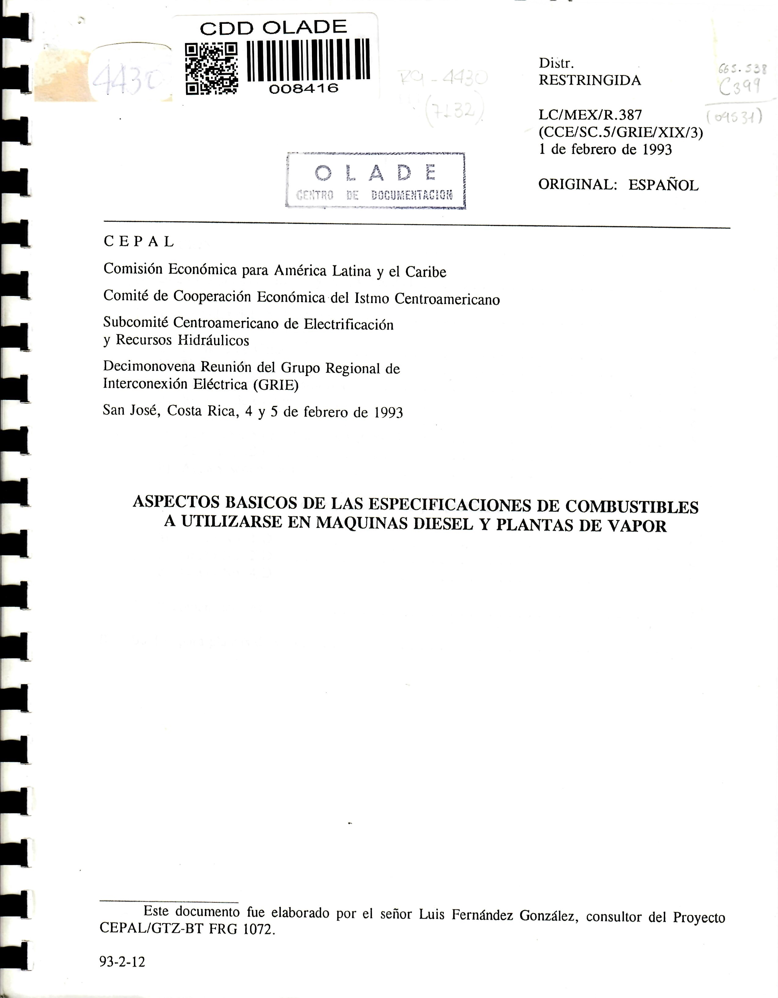 ASPECTOS BASICOS DE LAS ESPECIFICACIONES DE COMBUSTIBLES A UTILIZARSE EN MAQUINAS DIESEL Y PLANTAS DE VAPOR
