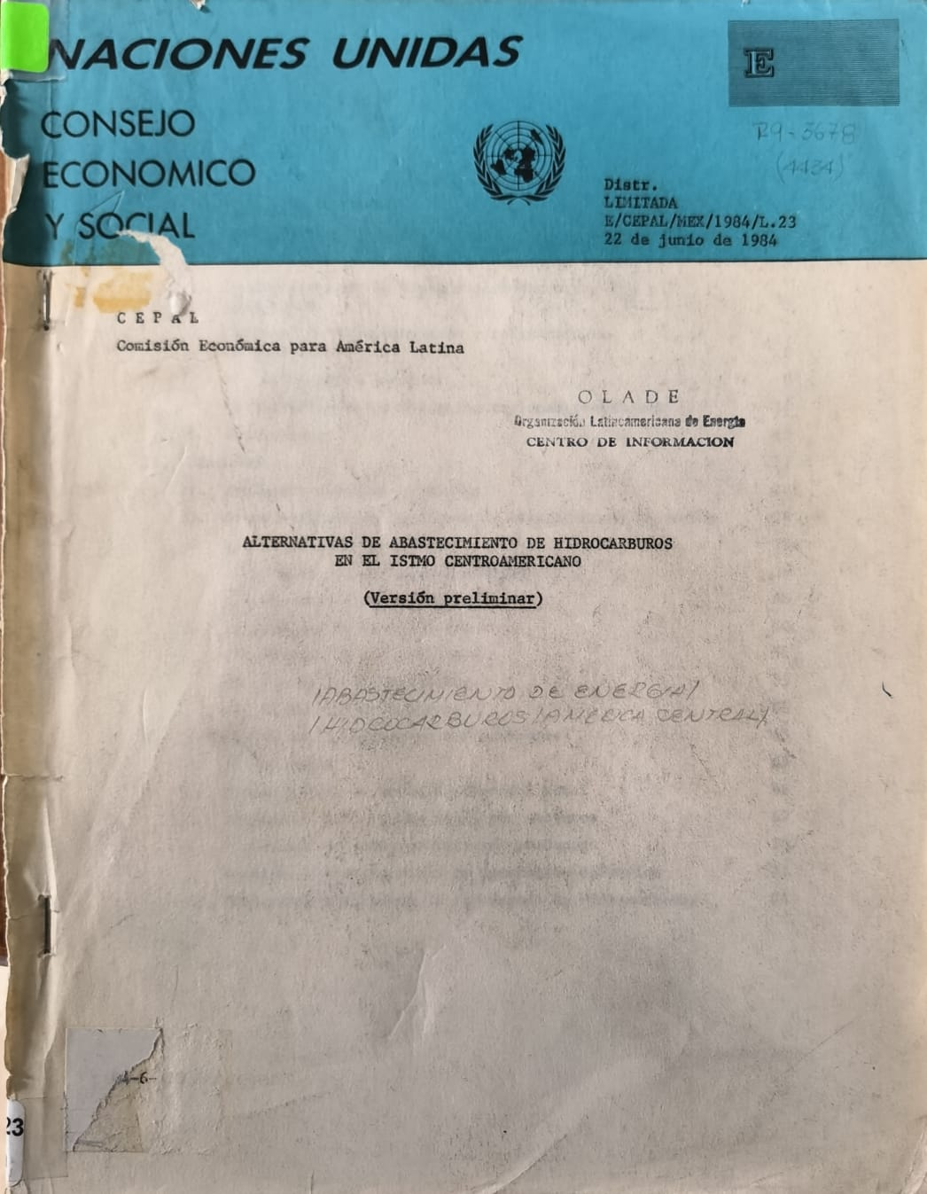 ALTERNATIVAS DE ABASTECIMIENTO DE HIDROCARBUROS EN EL ISTMO CENTROAMERICANO