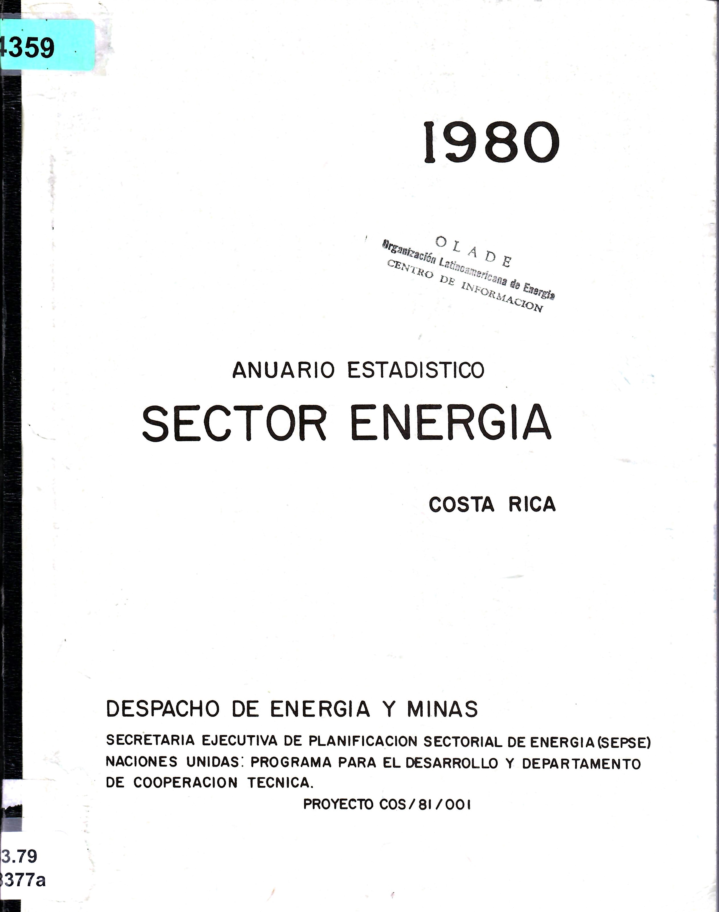 ANUARIO ESTADISTICO SECTOR ENERGIA COSTA RICA