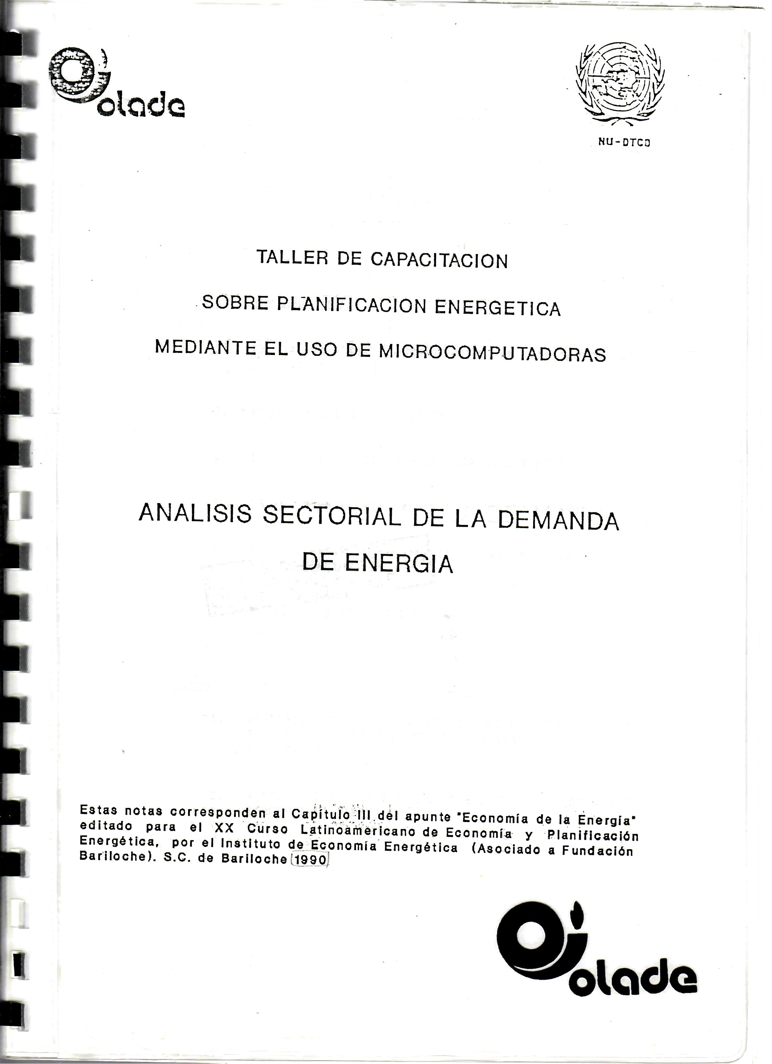 ANALISIS SECTORIAL DE LA DEMANDA DE ENERGIA