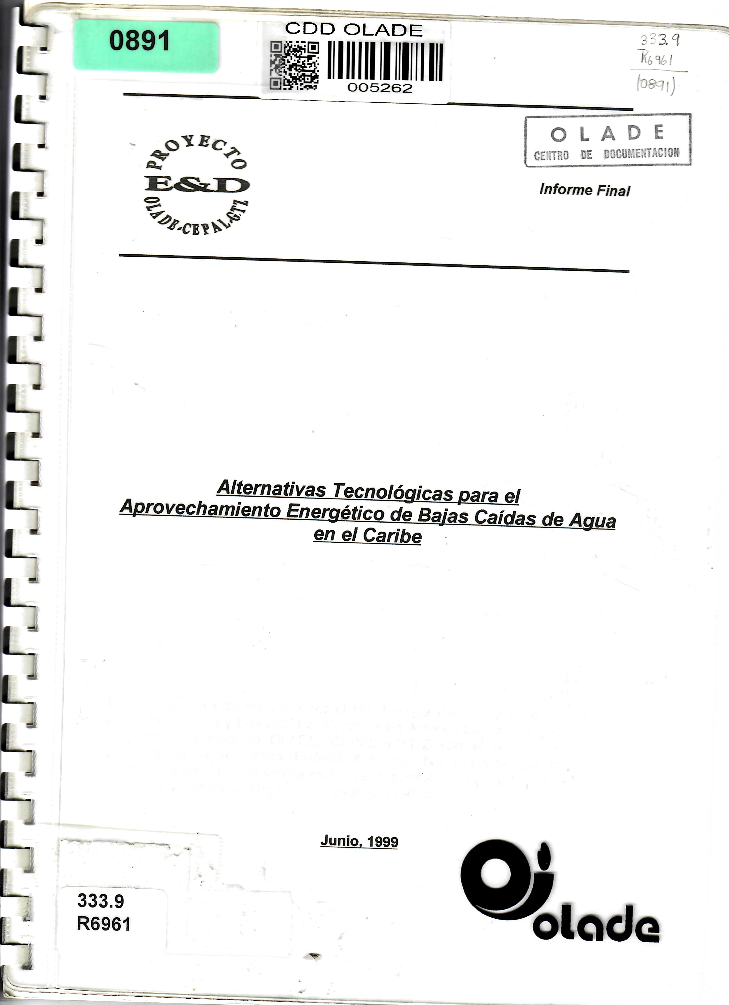Alternativas Tecnológicas para el Aprovechamiento Energetico de Bajas Caídas de Agua en el Caribe