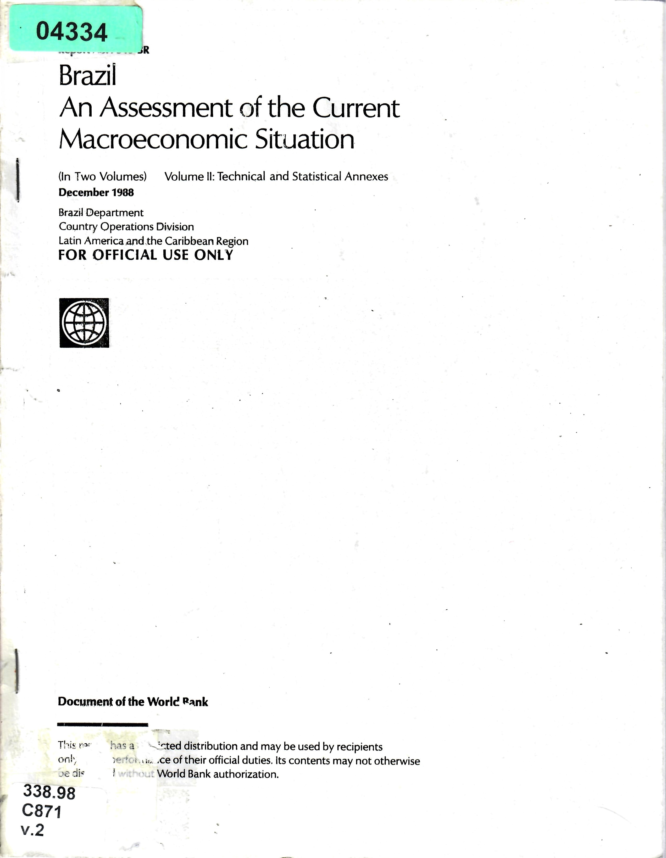 Brazil An Assessment of the Current Macroeconomic Situation