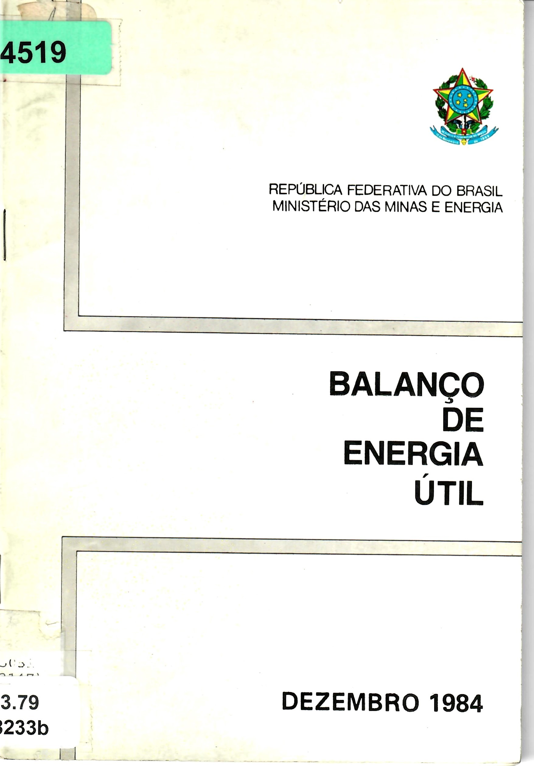 BALANÇO DE ENERGIA ÚTIL