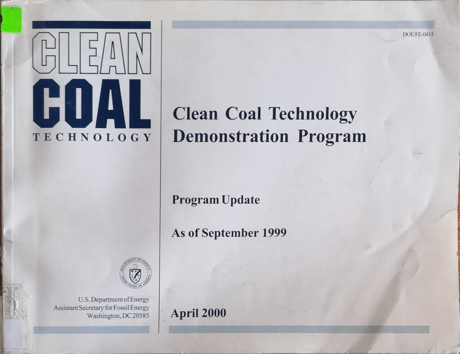 Clean Coal Technology Demonstration Program