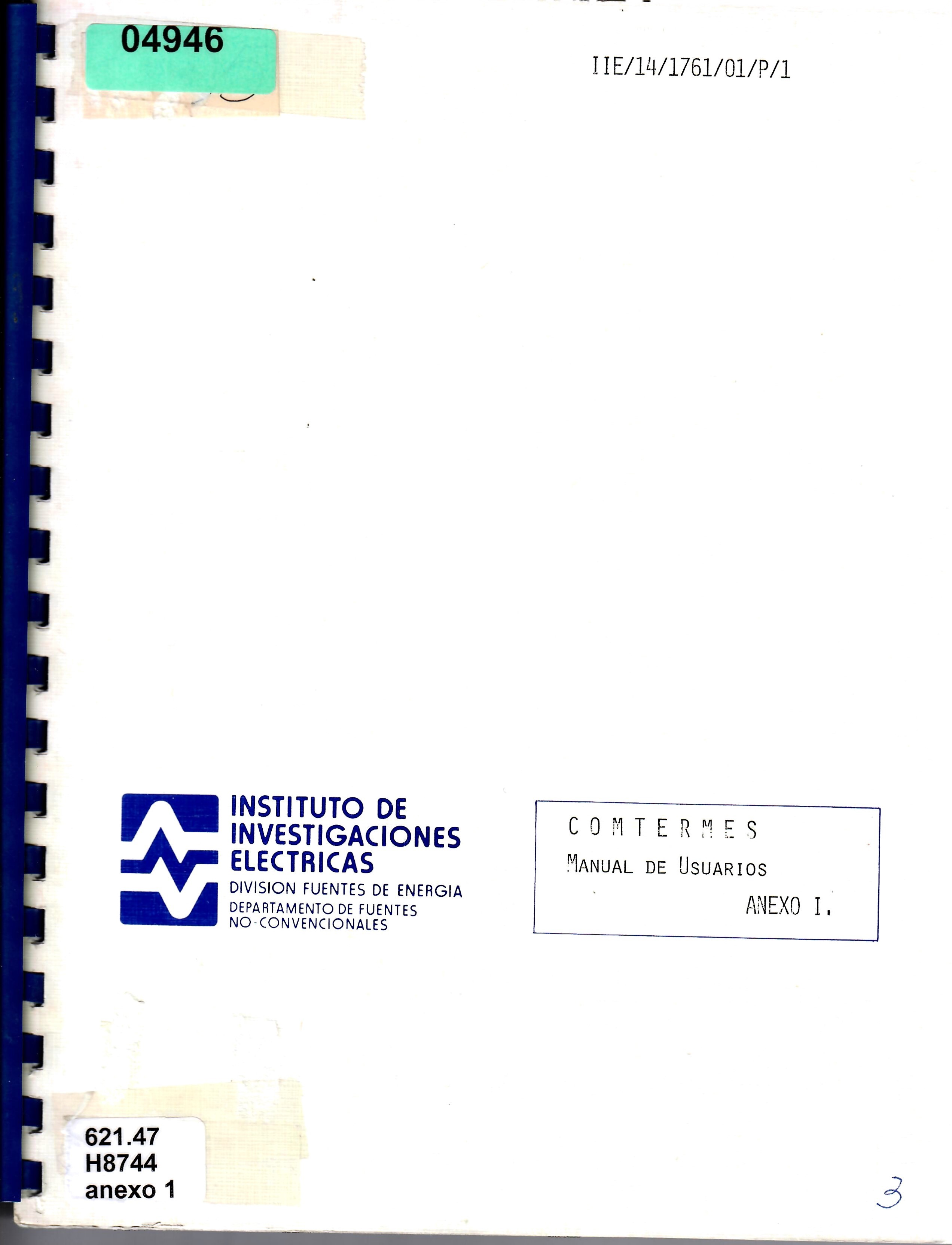 COMTERMES MANUAL DE USUARIOS ANEXO I.