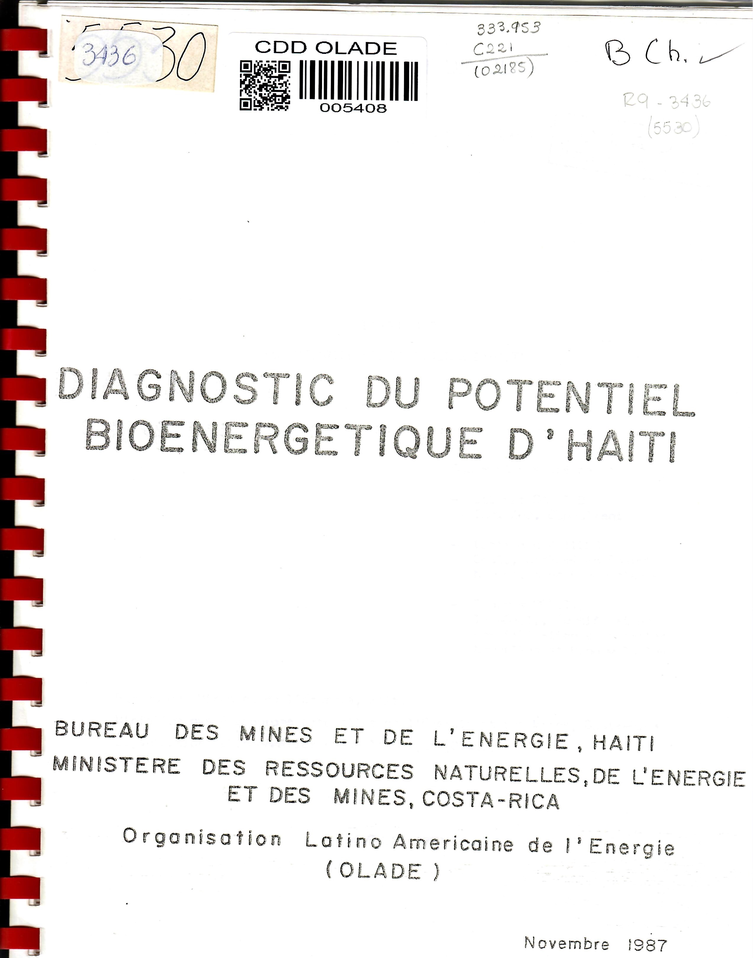 DIAGNOSTIC DU POTENTIEL BIOENERGETIQUE D'HAITI