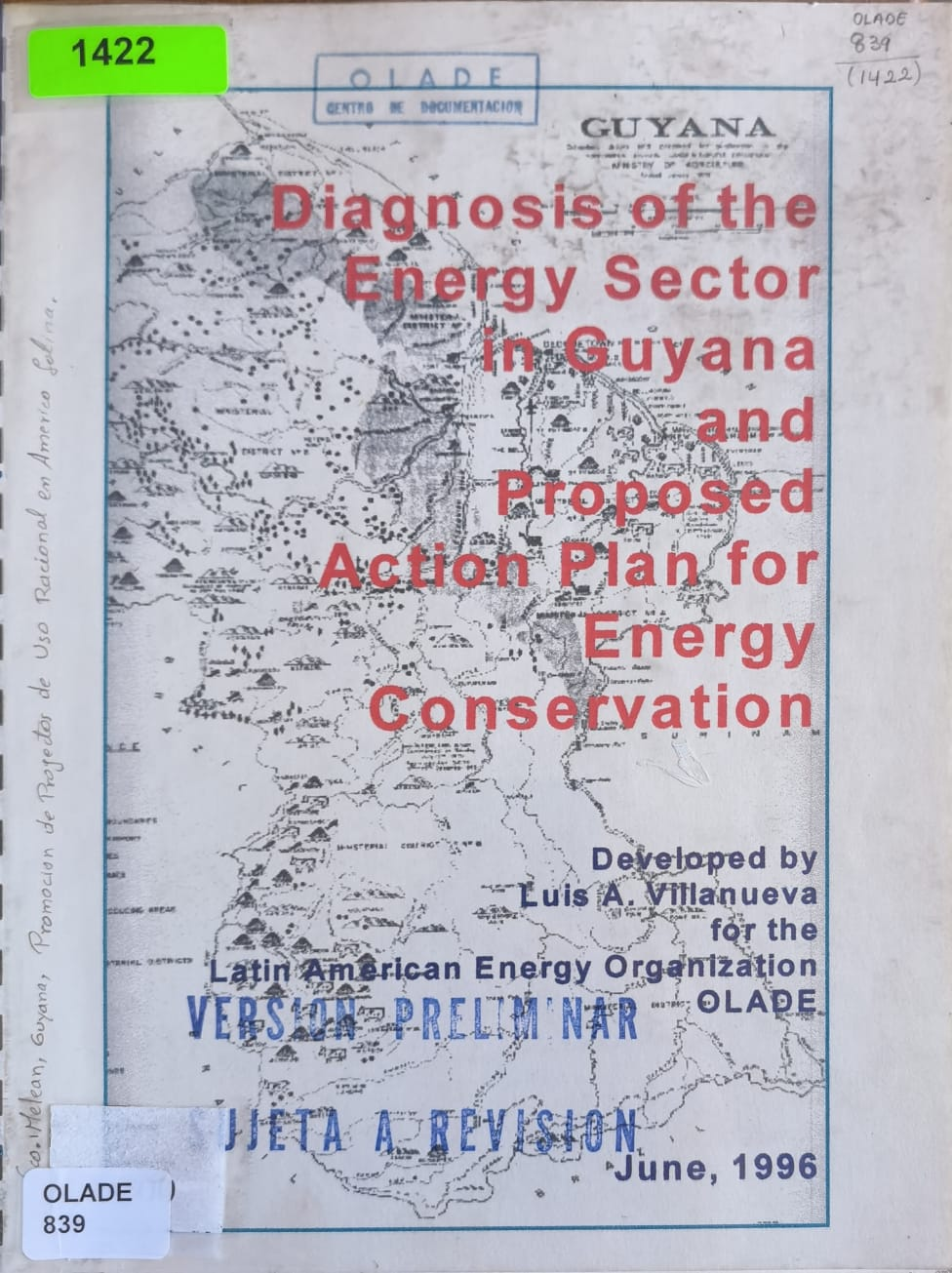 Diagnosis of the Energy Sector in Guyana and Proposed Action Plan for Energy Conservation