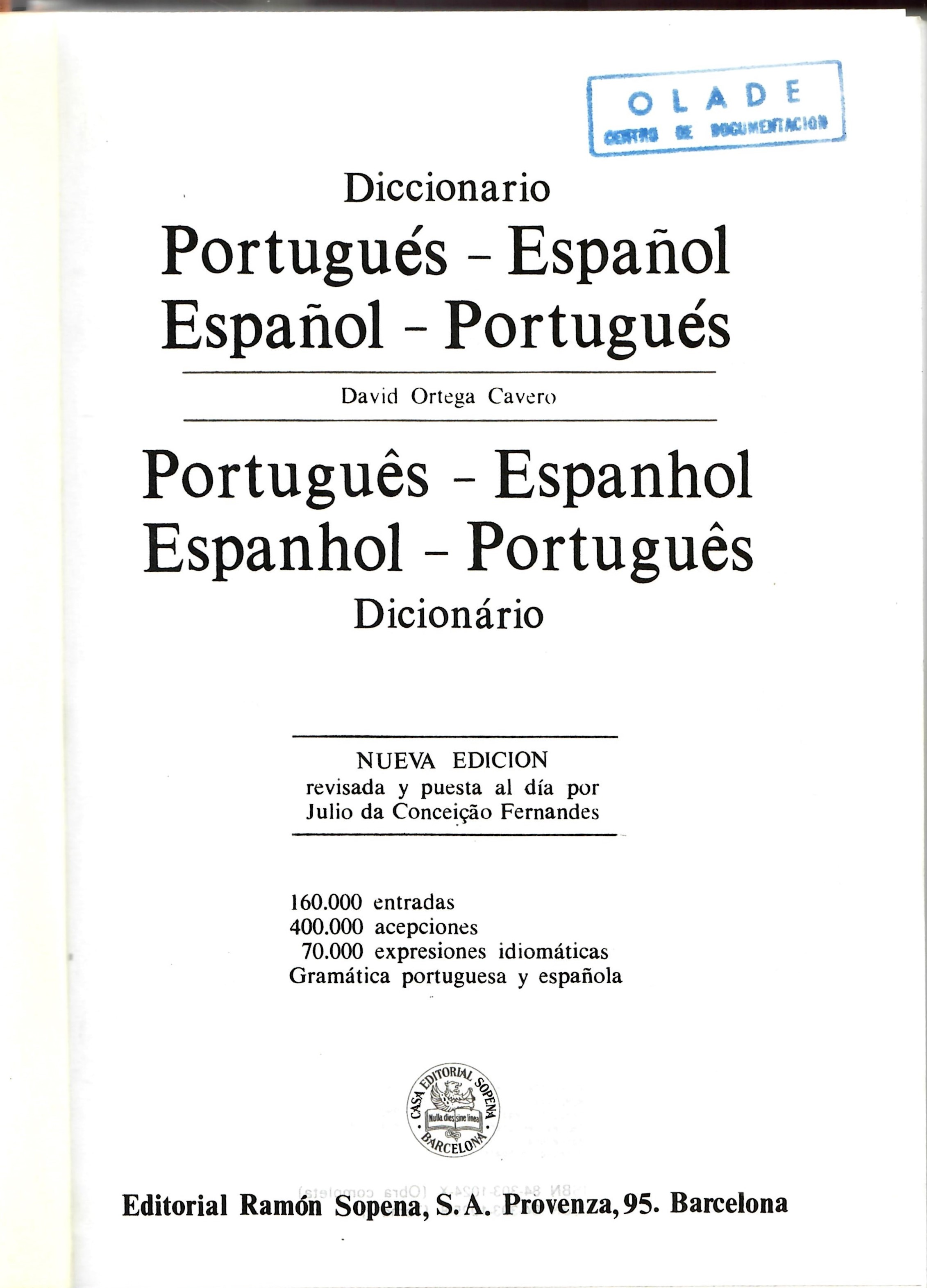Diccionario Português - Espanhol Espanhol - Português