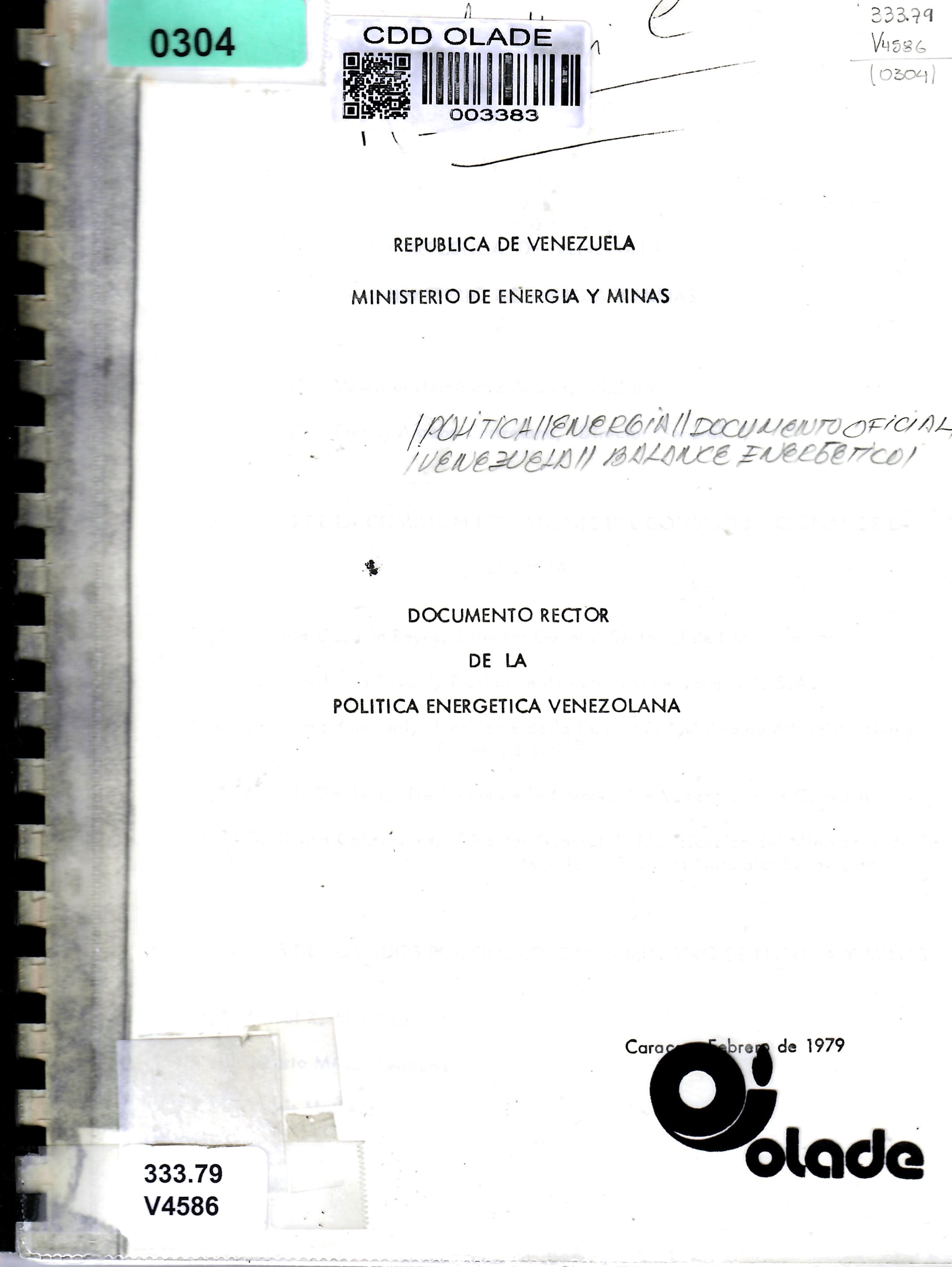 DOCUMENTO RECTOR DE LA POLITICA ENERGETICA VENEZOLANA