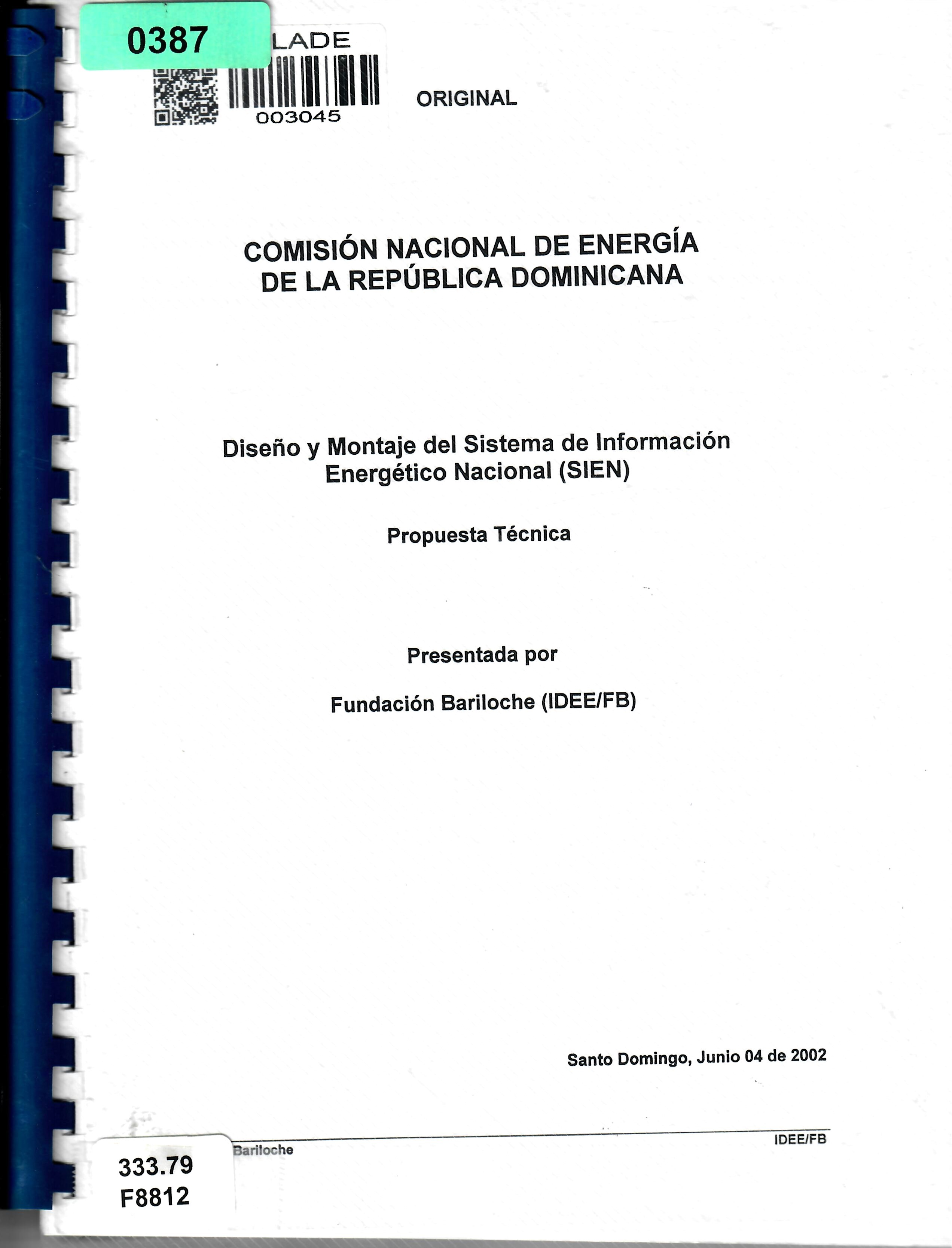 Diseño y Montaje del Sistema de Información Energético Nacional (SIEN) Propuesta Técnica