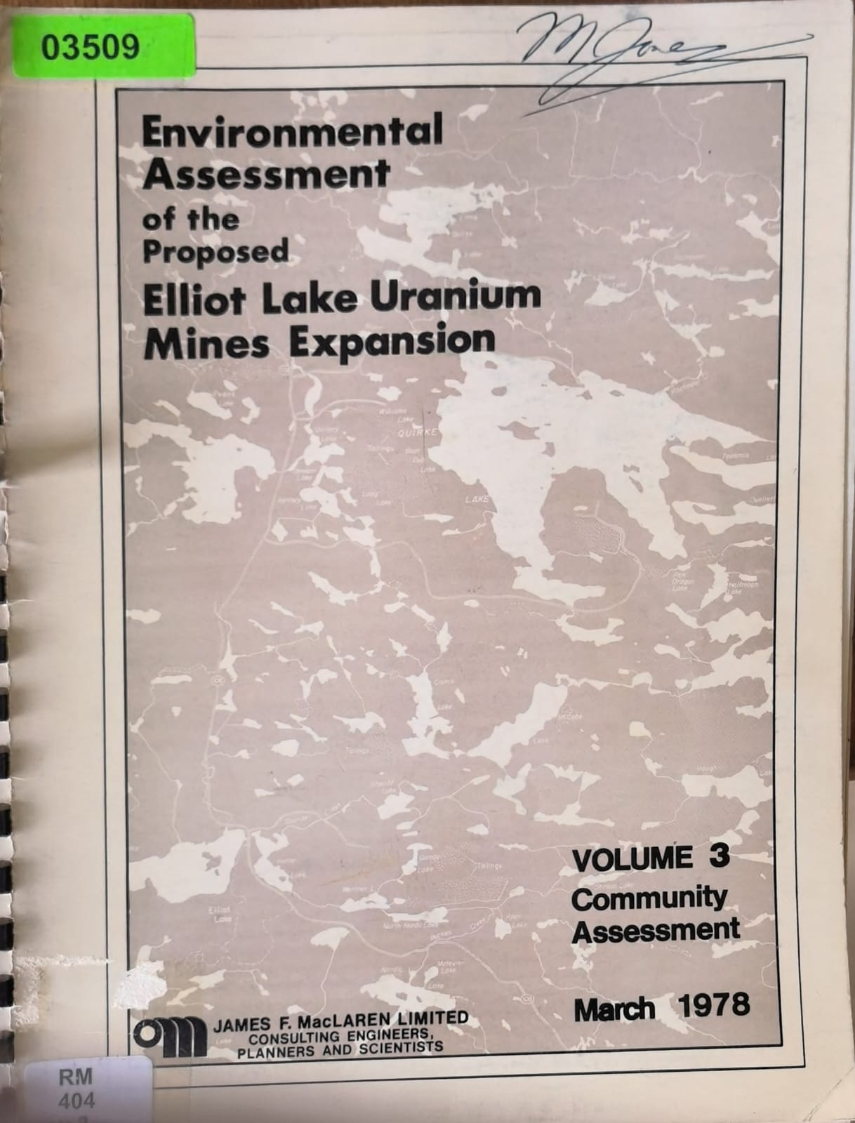 Environmental Assessment of the Proposed Elliot Lake Uranium Mines Expansion, Volume 3