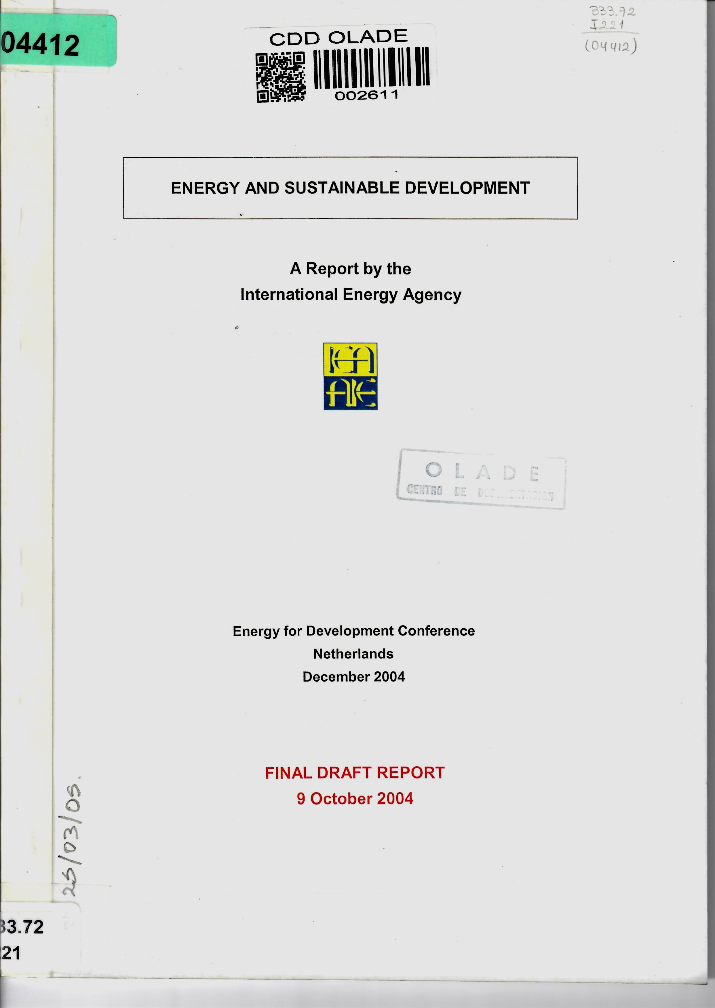 ENERGY AND SUSTAINABLE DEVELOPMENT