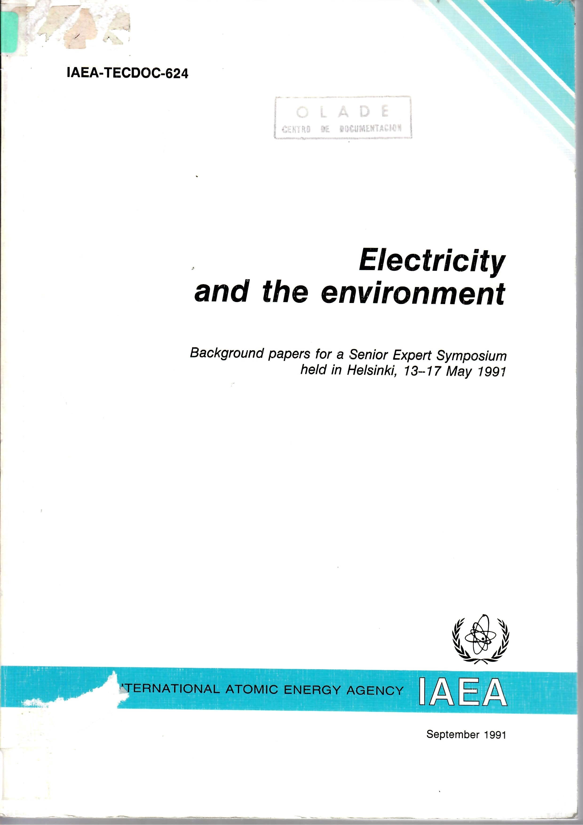Electricity and the environment Background papers for a Senior Expert Symposium held in Helsinki, 13-17 May 1991