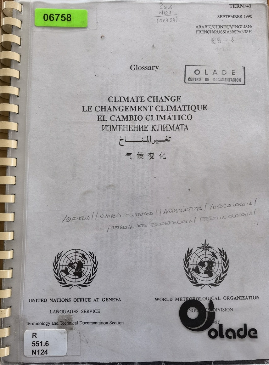 EL CAMBIO CLIMATICO: Glosario