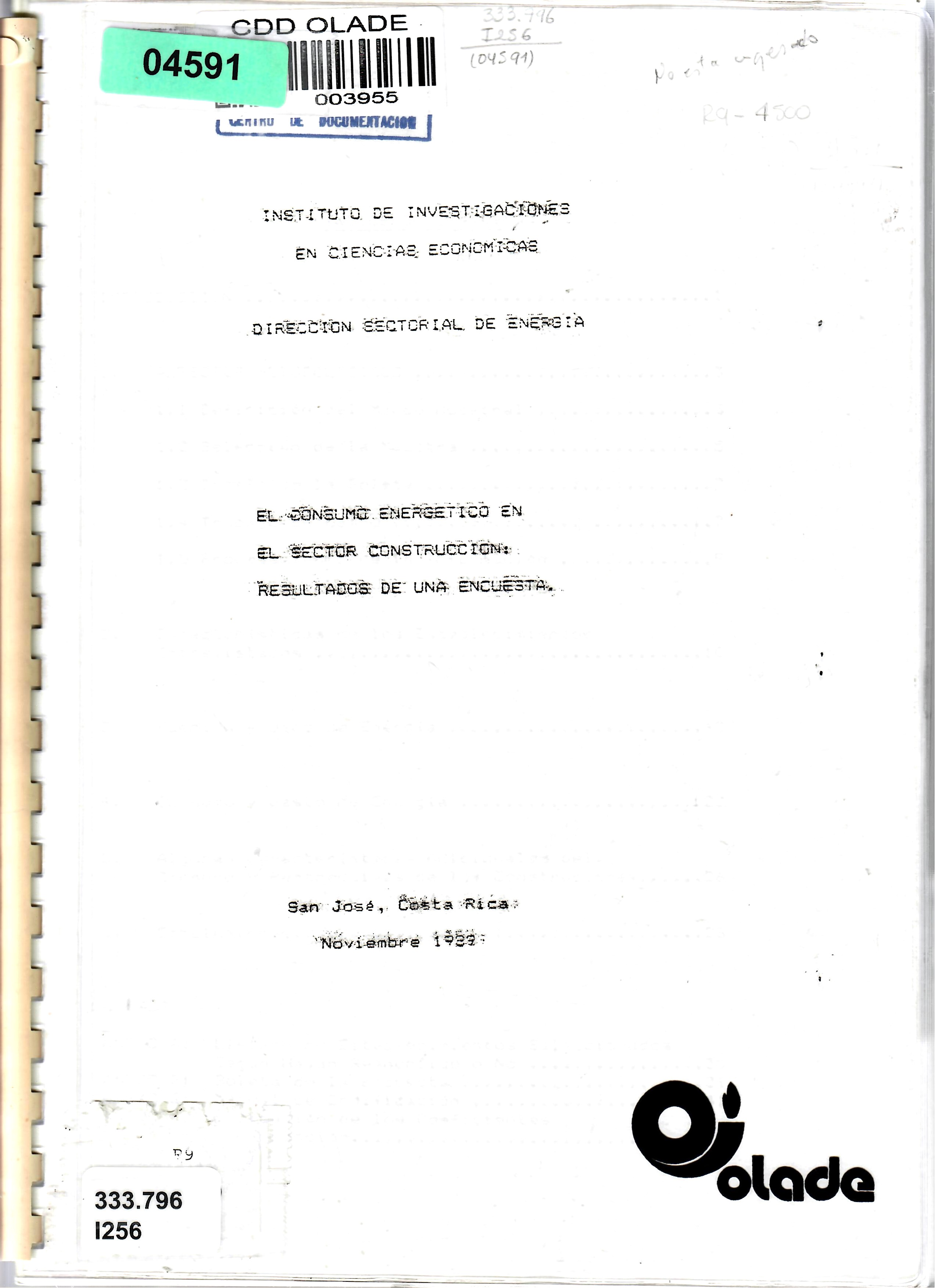 EL CONSUMO ENERGETICO EN EL SECTOR CONSTRUCCION: RESULTADOS DE UNA ENCUESTA.