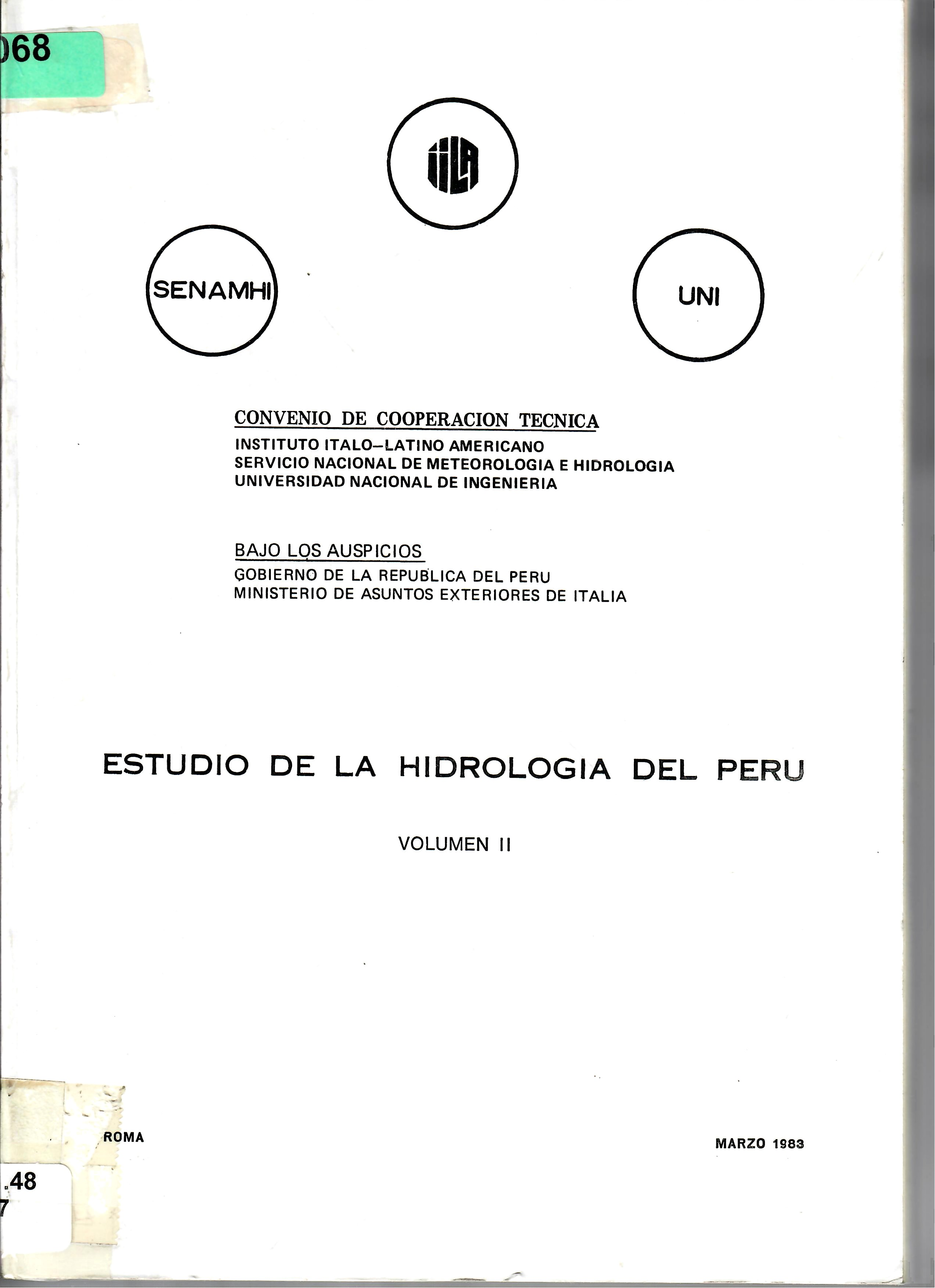 ESTUDIO DE LA HIDROLOGIA DEL PERU VOLUMEN lI