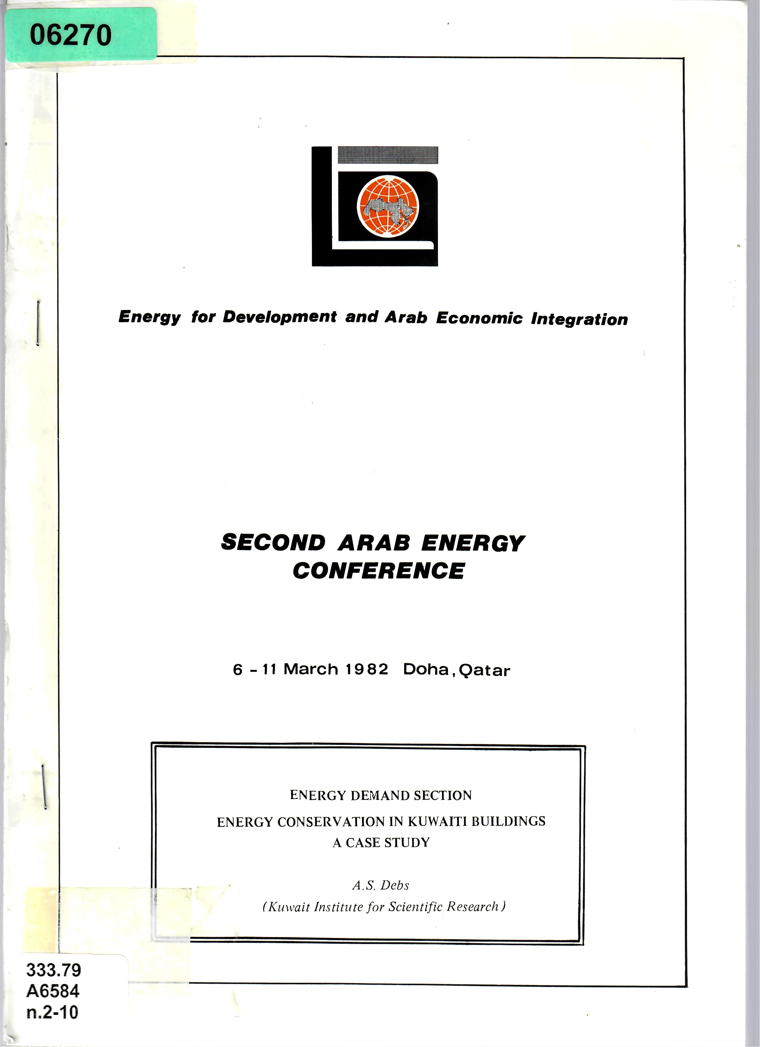 ENERGY DEMAND SECTION ENERGY CONSERVATION IN KUWAITI BUILDINGS A CASE STUDY