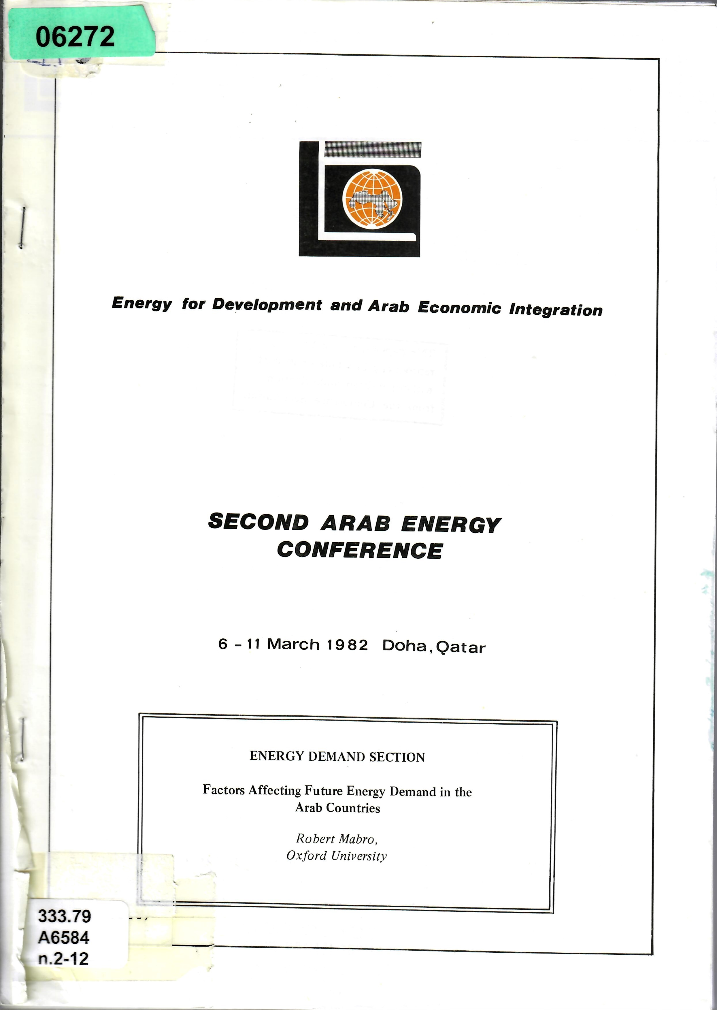 ENERGY DEMAND SECTION Factors Affecting Future Energy Demand in the Arab Countries