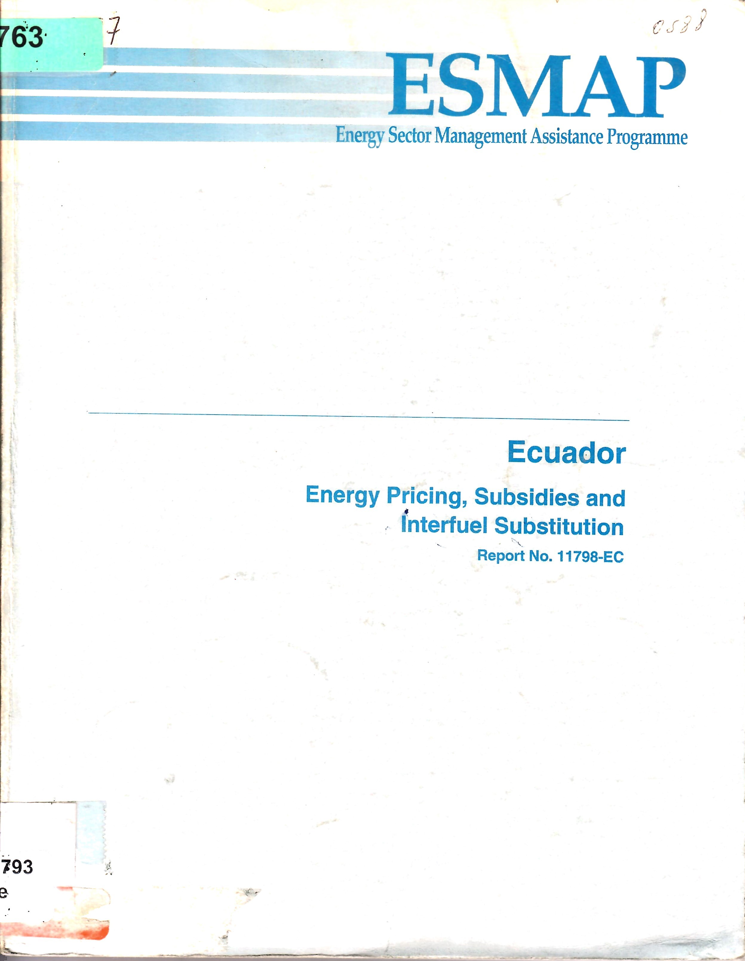 Ecuador Energy Pricing, Subsidies and Interfuel Substitution