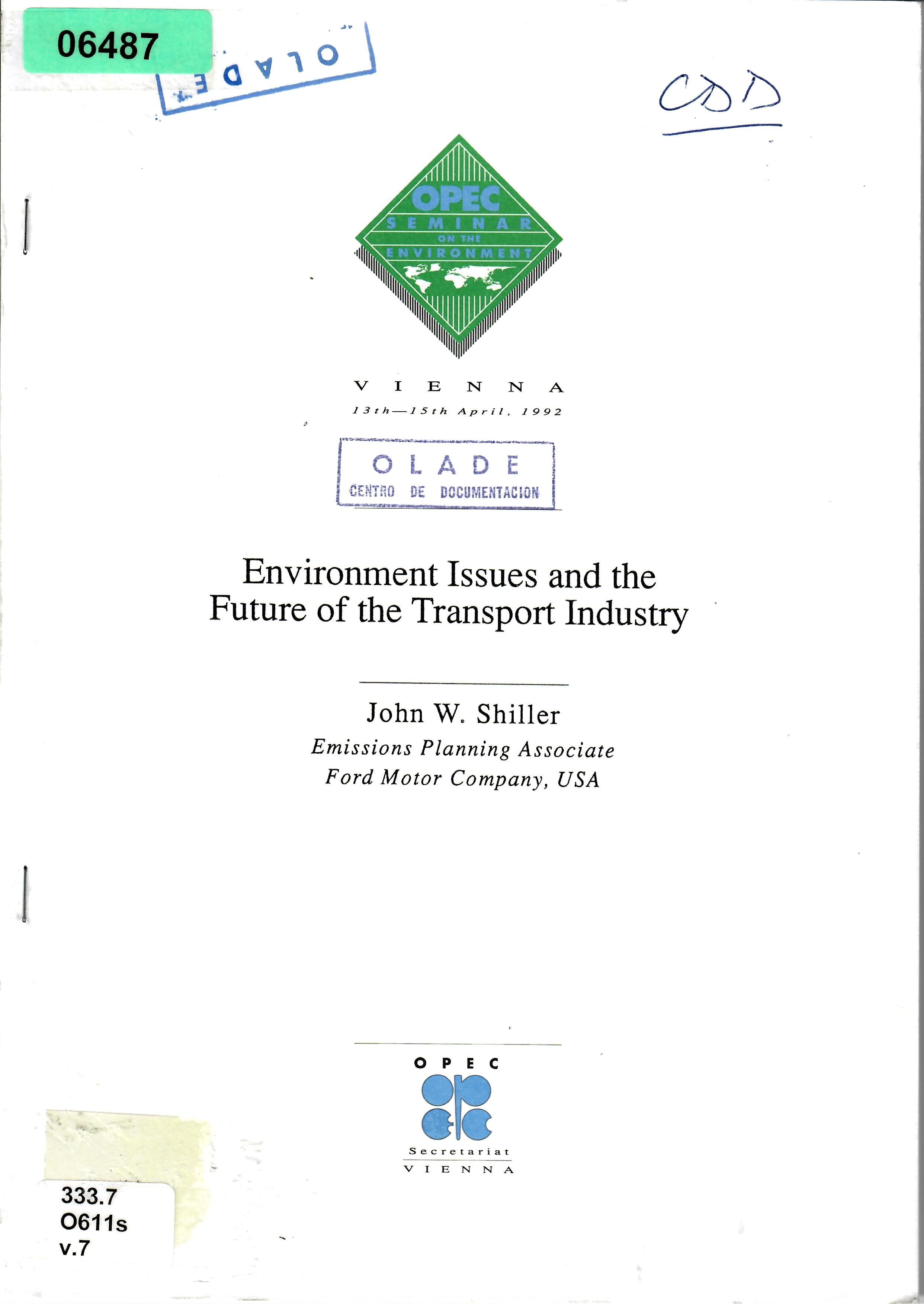 Environment Issues and the Future of the Transport Industry