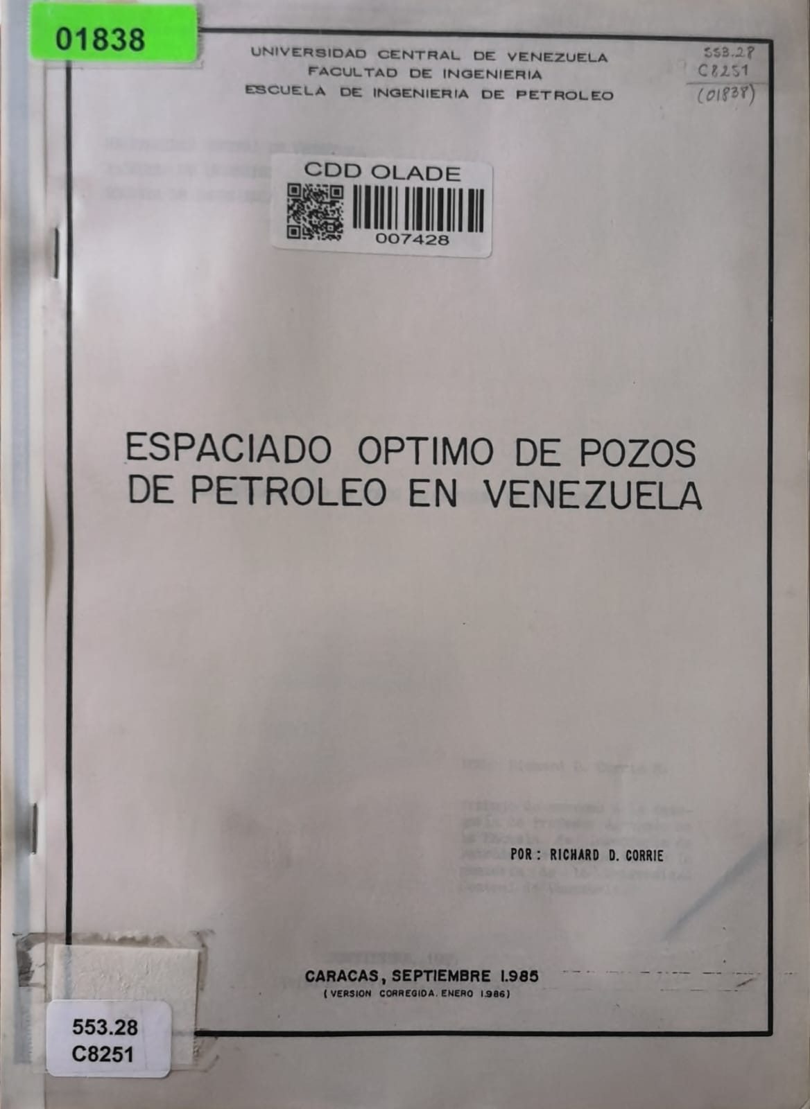 ESPACIADO OPTIMO DE POZOS DE PETROLEO EN VENEZUELA