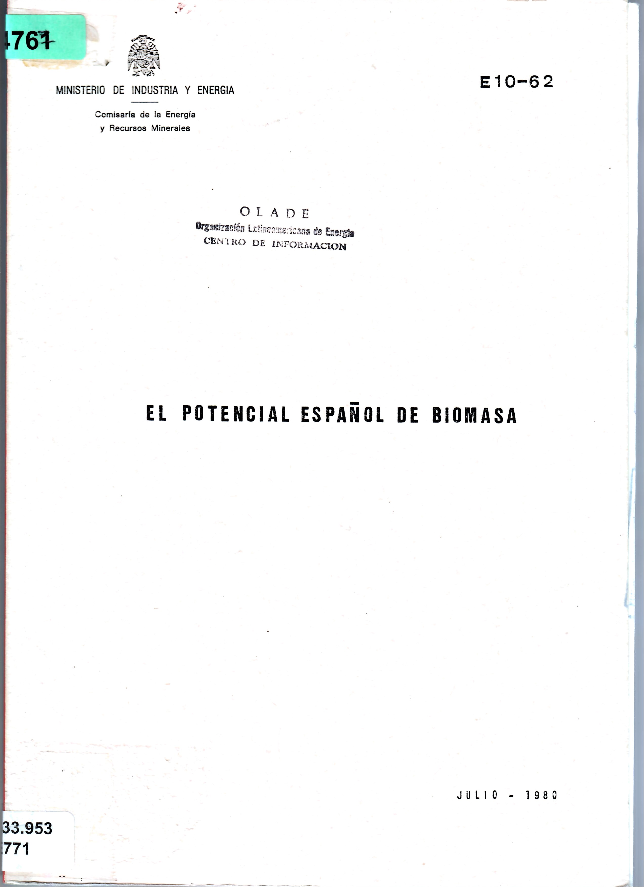 EL POTENCIAL ESPAÑOL DE BIOMASA
