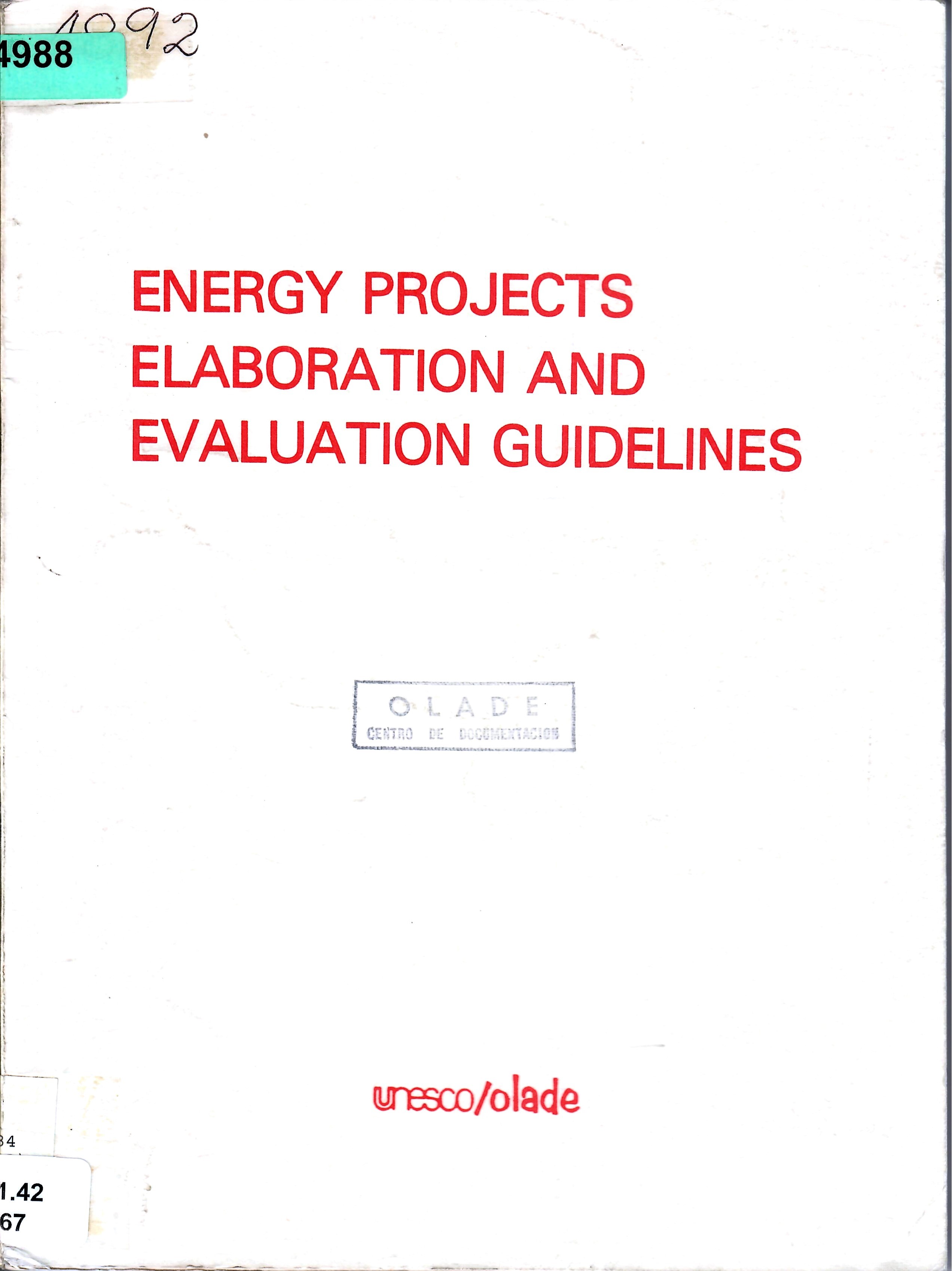 ENERGY PROJECTS ENERGY PROJECTS EVALUATION GUIDELINES