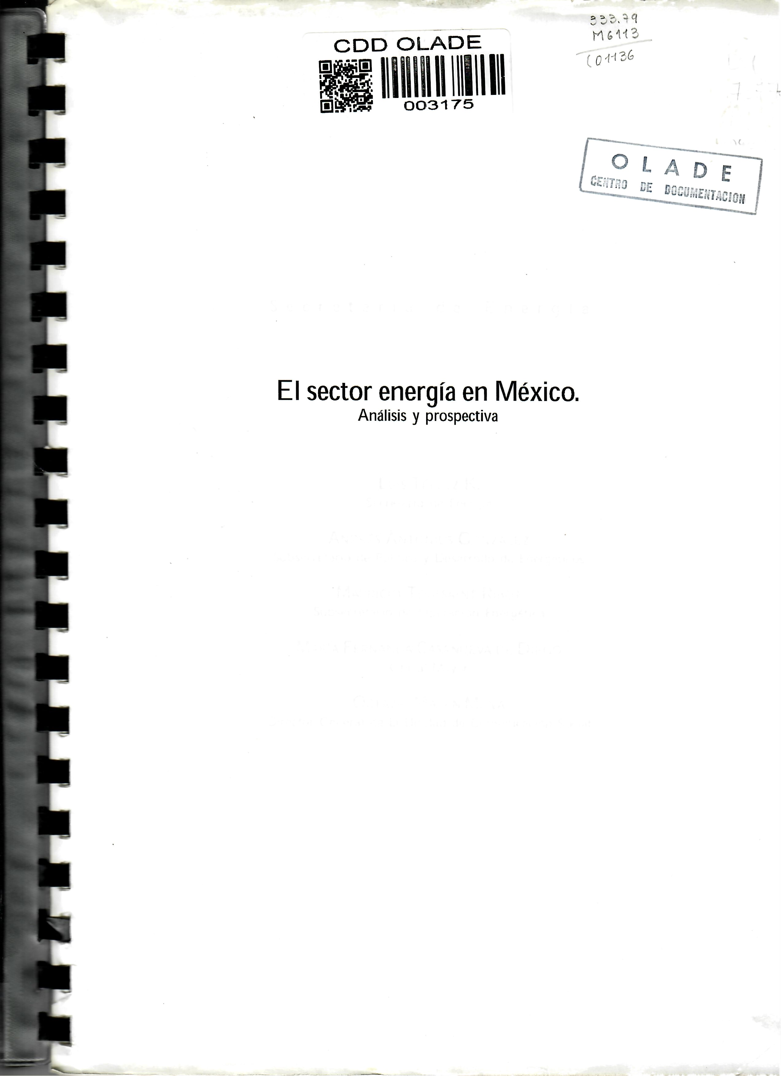 El sector energía en México. Análisis y prospectiva