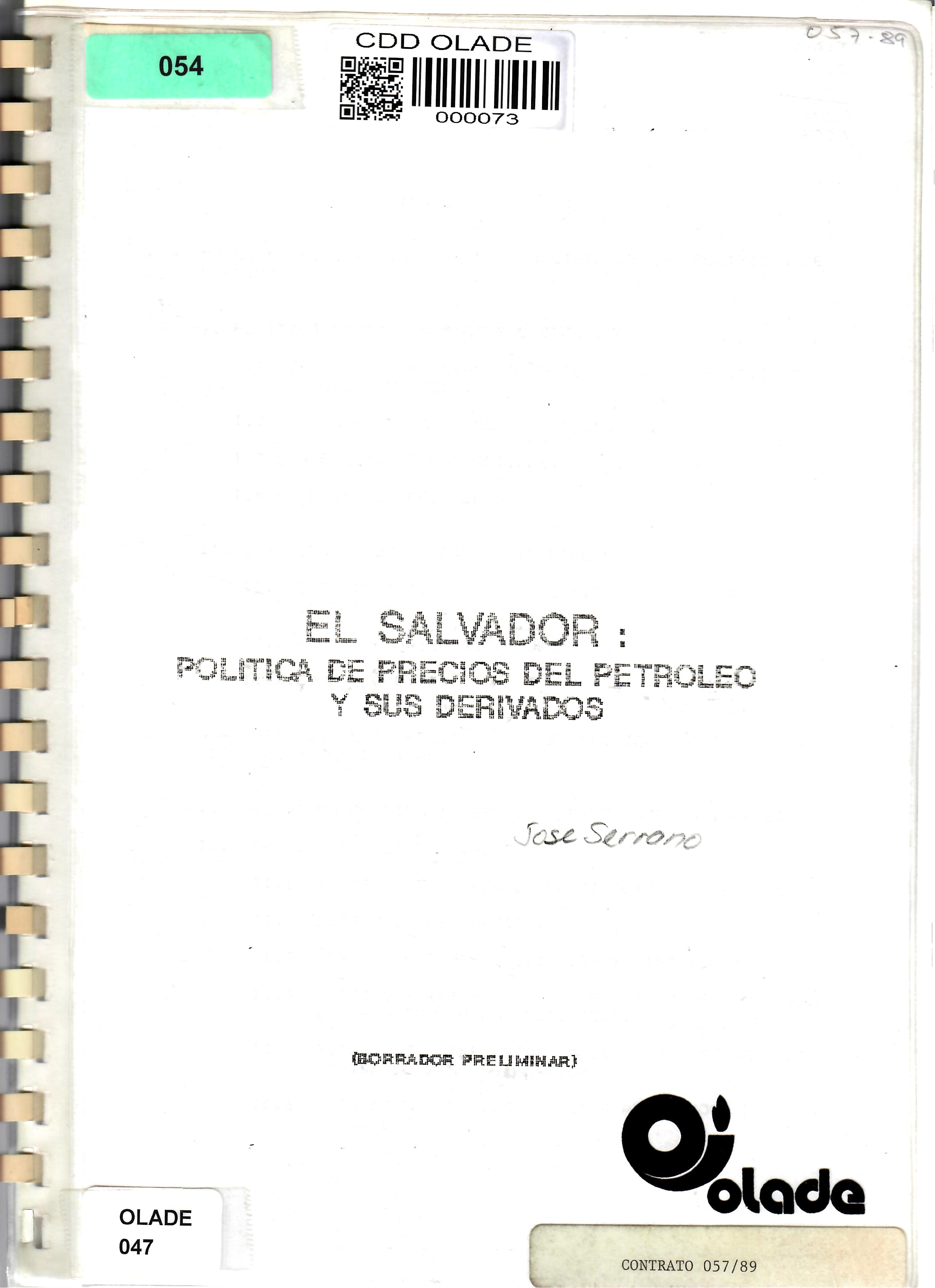 EL SALVADOR: POLITICA DE PRECIOS DEL PETROLEO Y SUS DERIVADOS (BORRADOR PRELIMINAR)