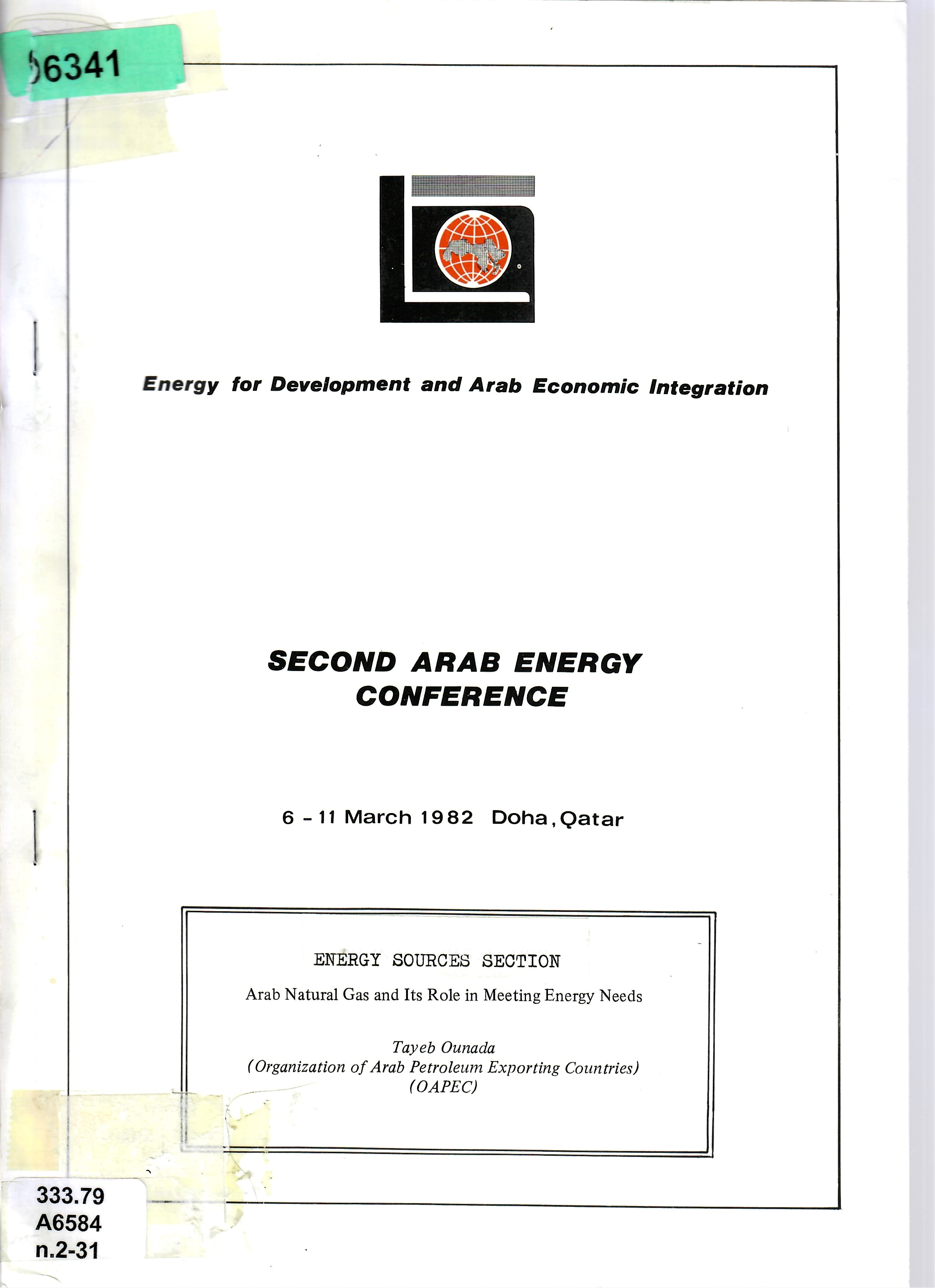 ENERGY SOURCES SECTION Arab Natural Gas and Its Role in Meeting Energy Needs