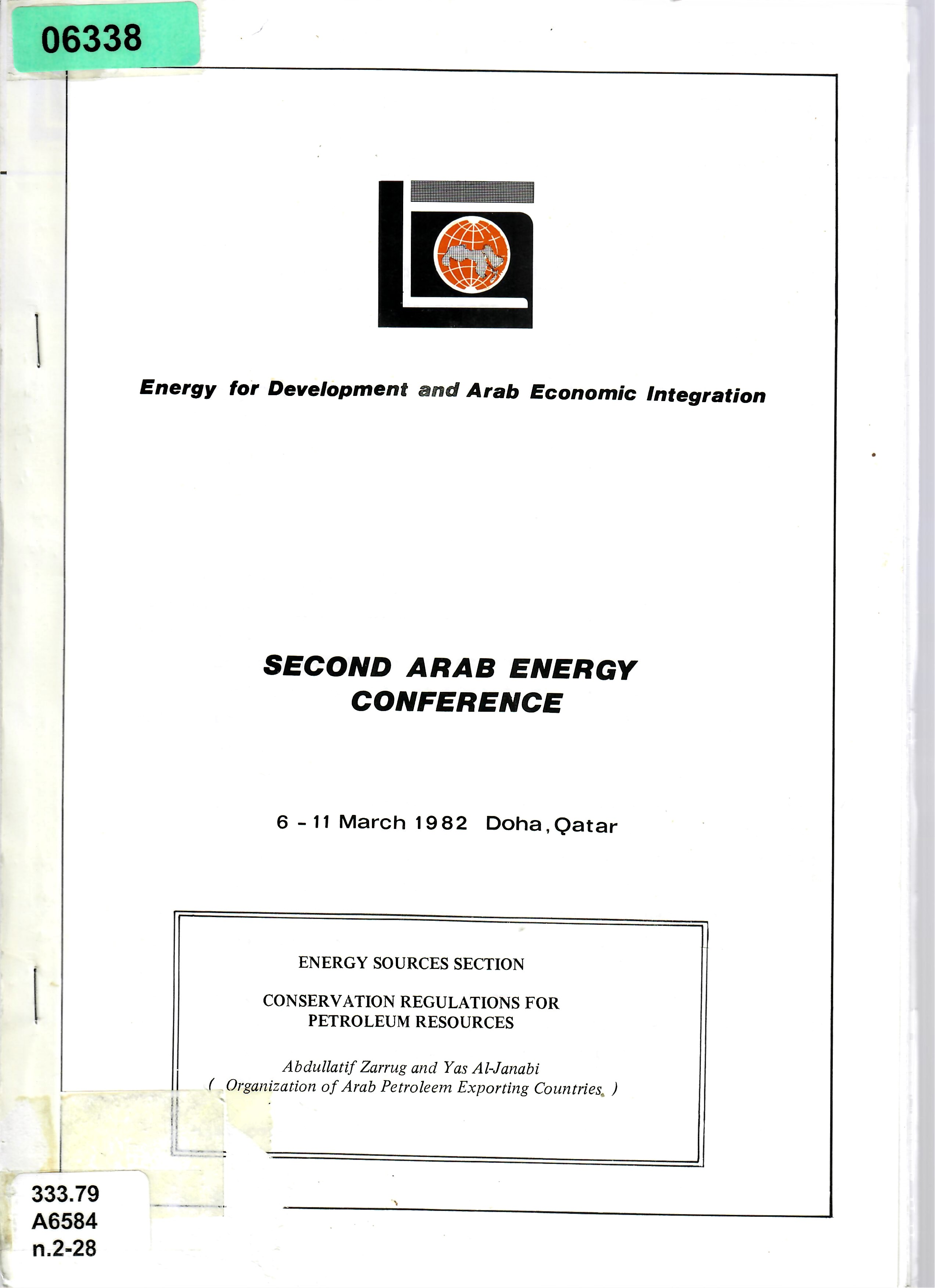 ENERGY SOURCES SECTION CONSERVATION REGULATIONS FOR PETROLEUM RESOURCES