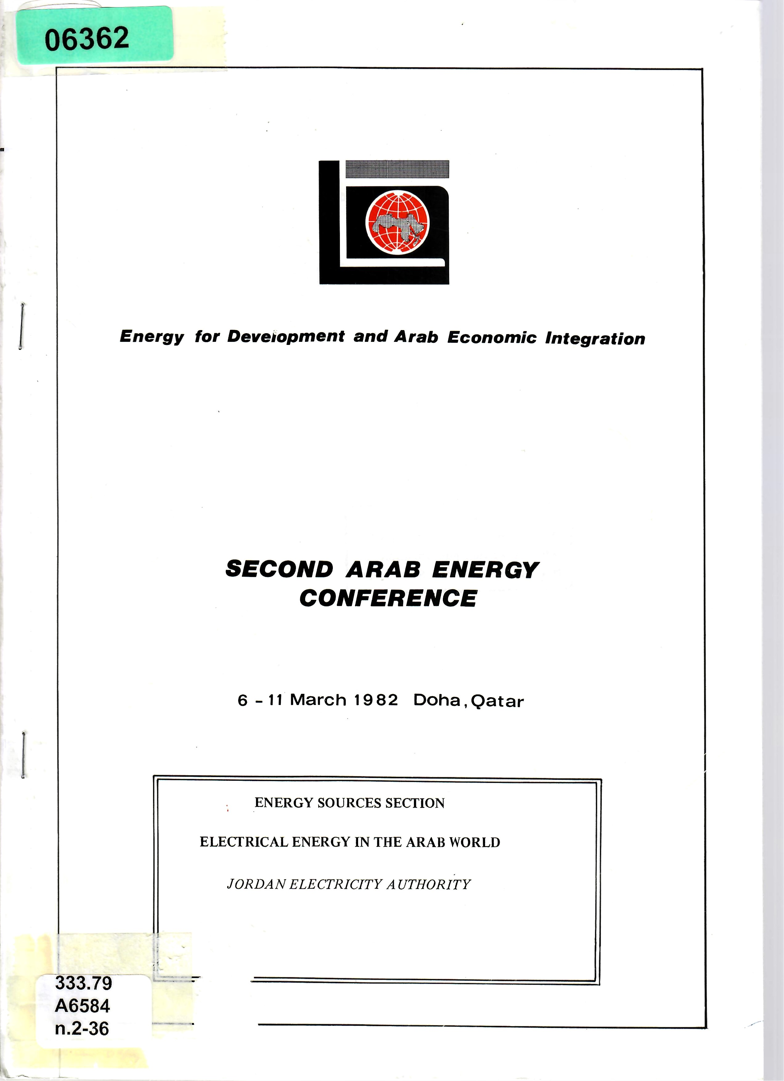 ENERGY SOURCES SECTION ELECTRICAL ENERGY IN THE ARAB WORLD