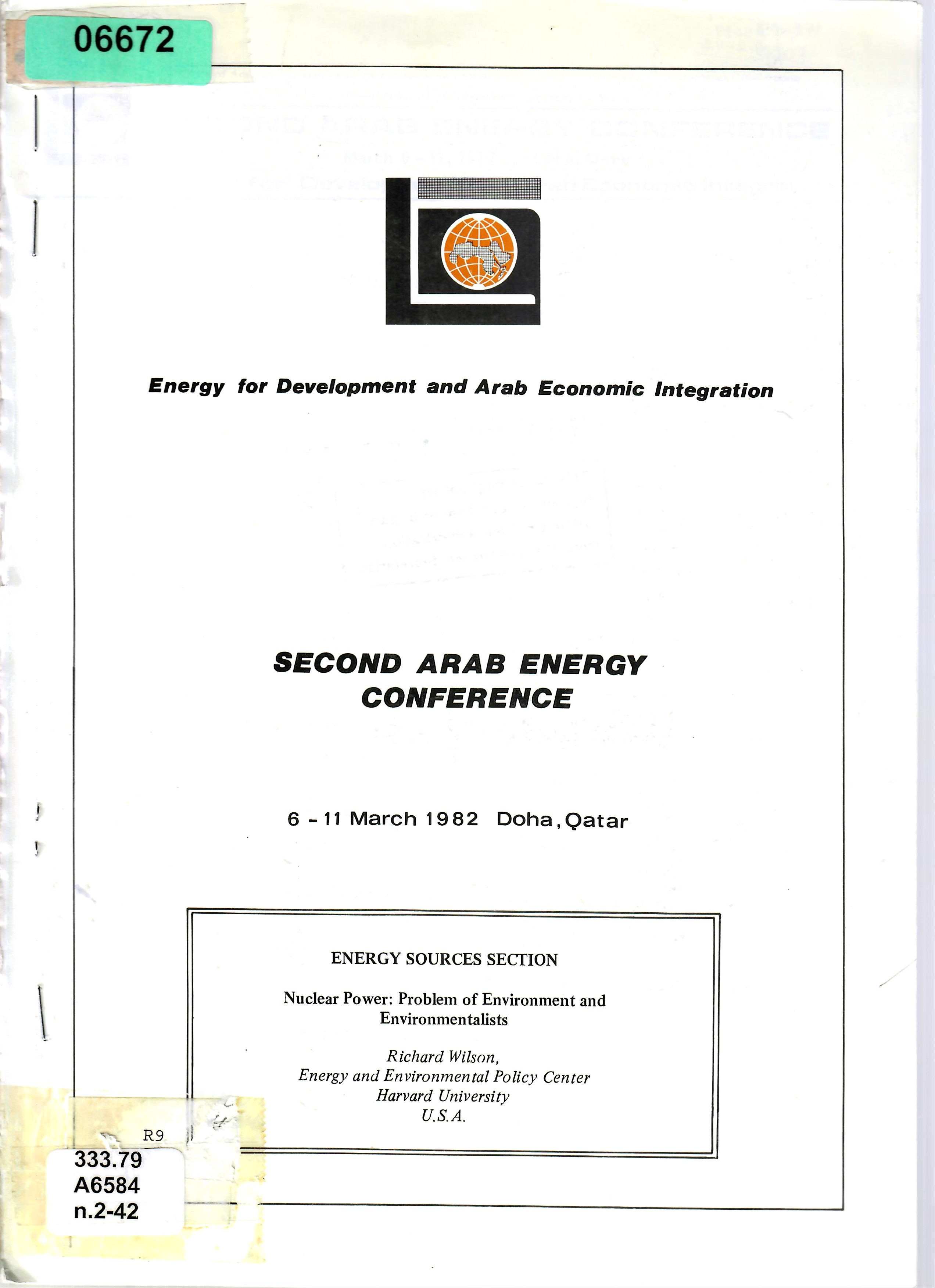 ENERGY SOURCES SECTION Nuclear Power: Problem of Environment and Environmentalists