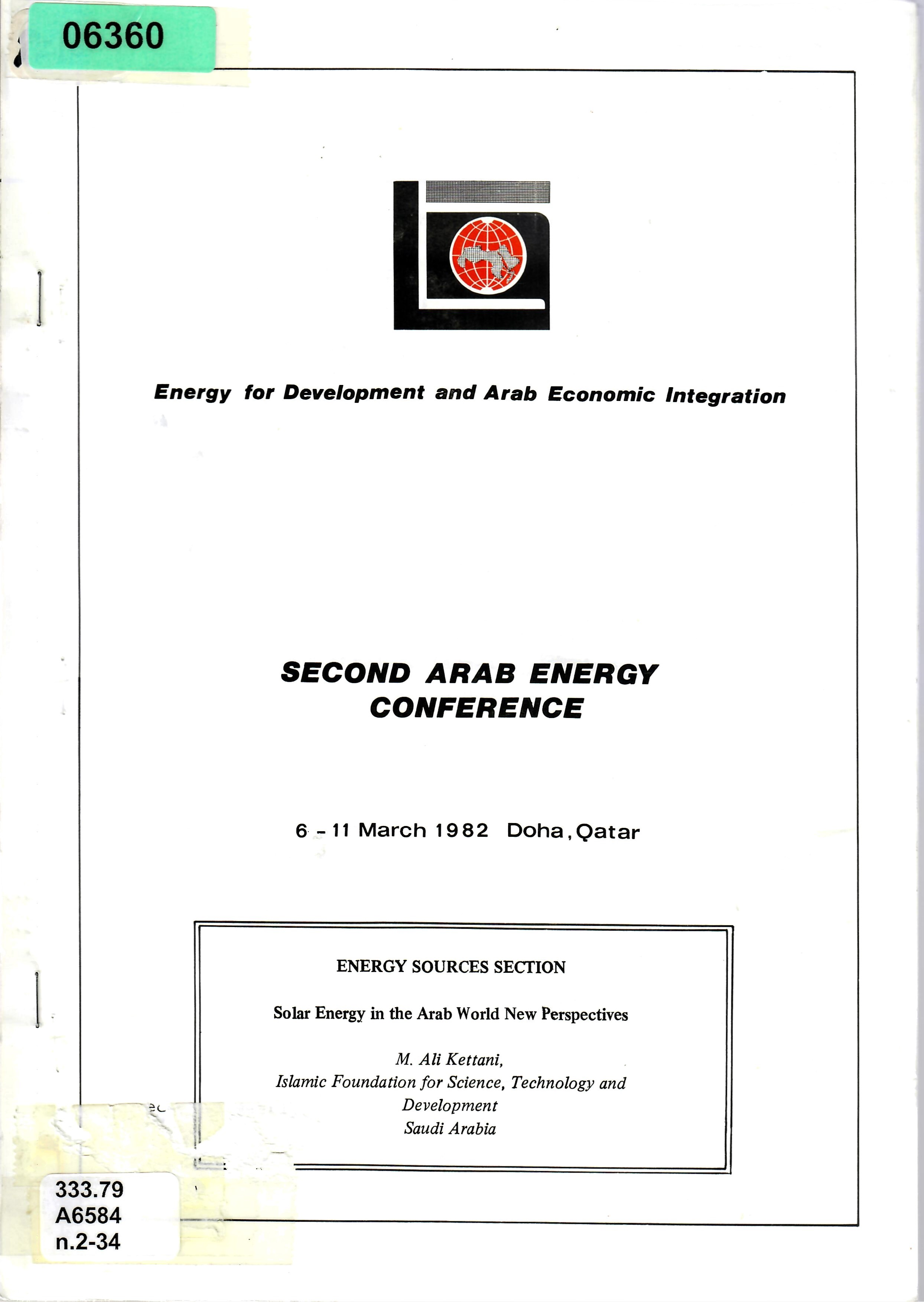 ENERGY SOURCES SECTION Solar Energy in the Arab World New Perspectives