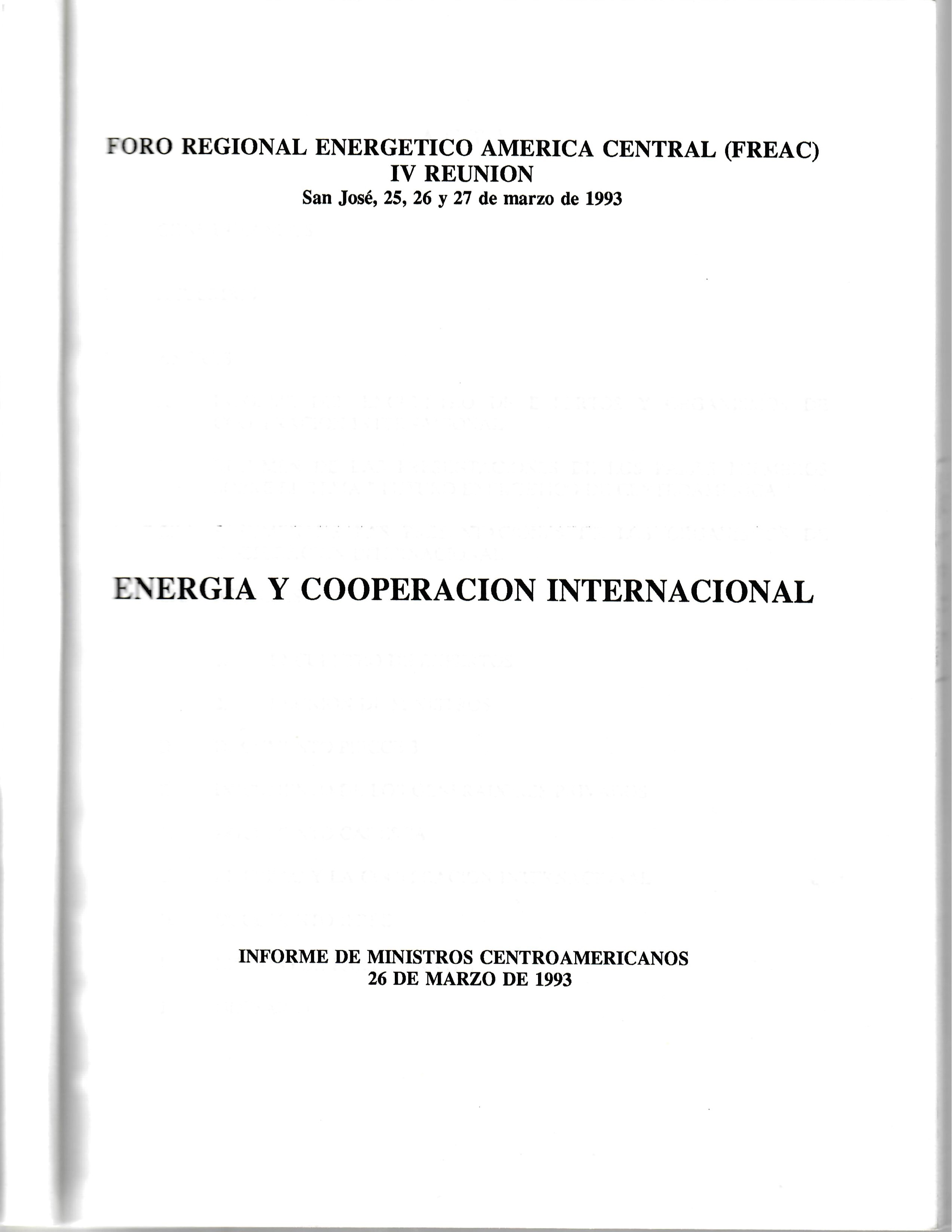 ENERGIA Y COOPERACION INTERNACIONAL