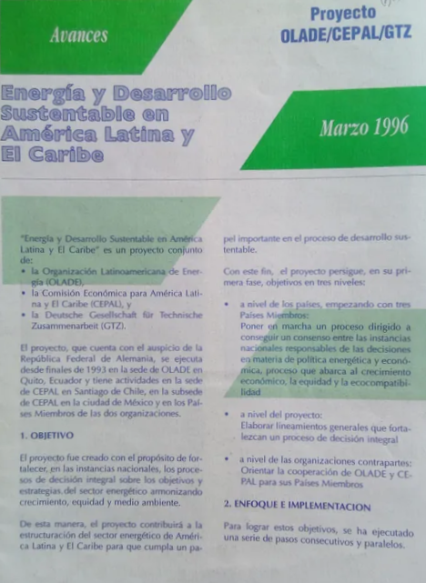 Energía y Desarrollo Sustentable en América Latina y El Caribe Marzo 1996