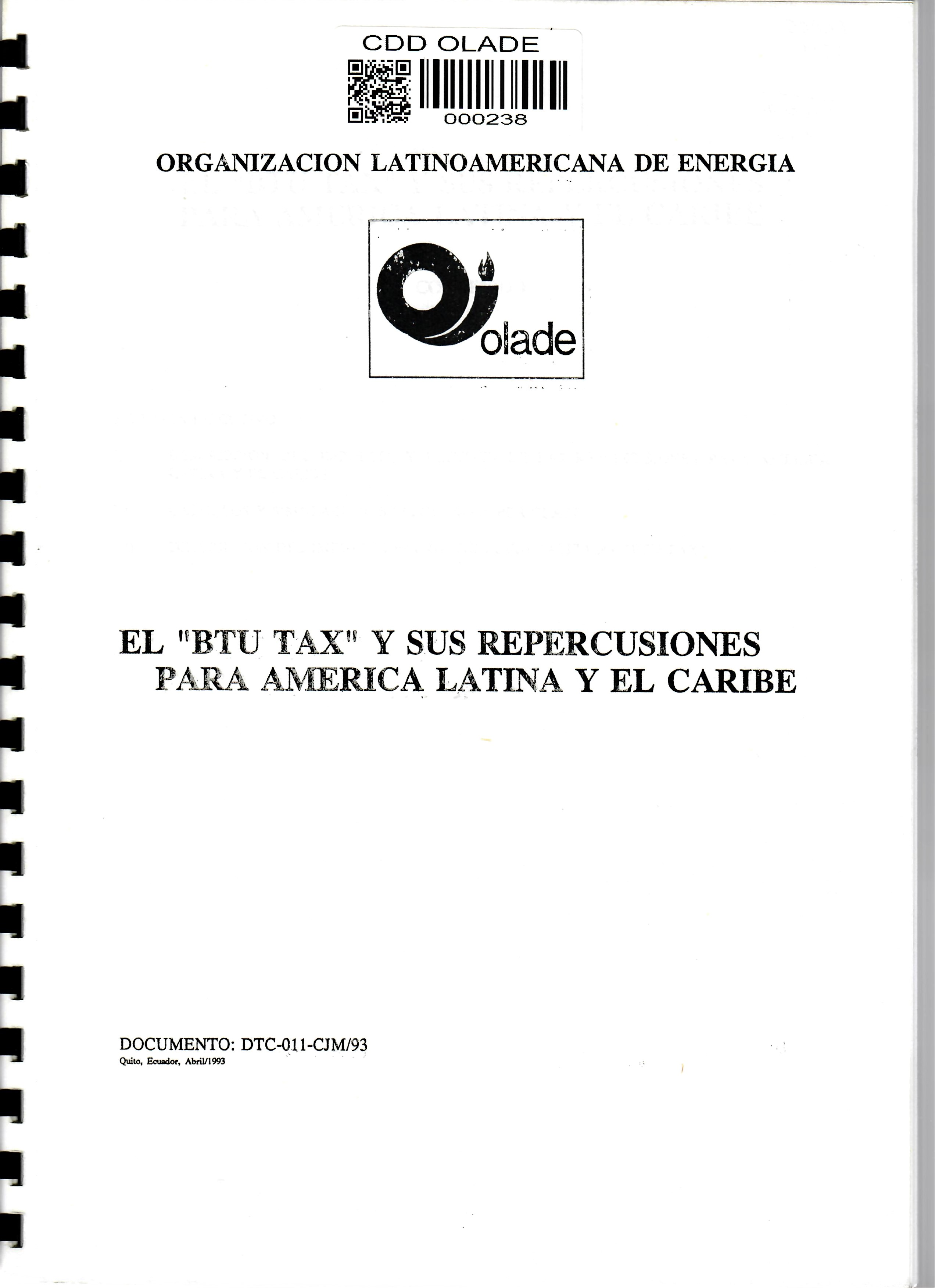 EL "BTU TAX" Y SUS REPERCUSIONES PARA AMERICA LATINA Y EL CARIBE