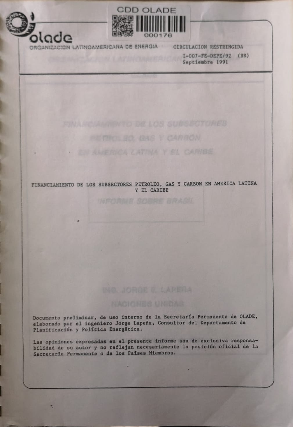 FINANCIAMIENTO DE LOS SUBSECTORES PETROLEO, GAS Y CARBON EN AMERICA LATINA Y EL CARIBE