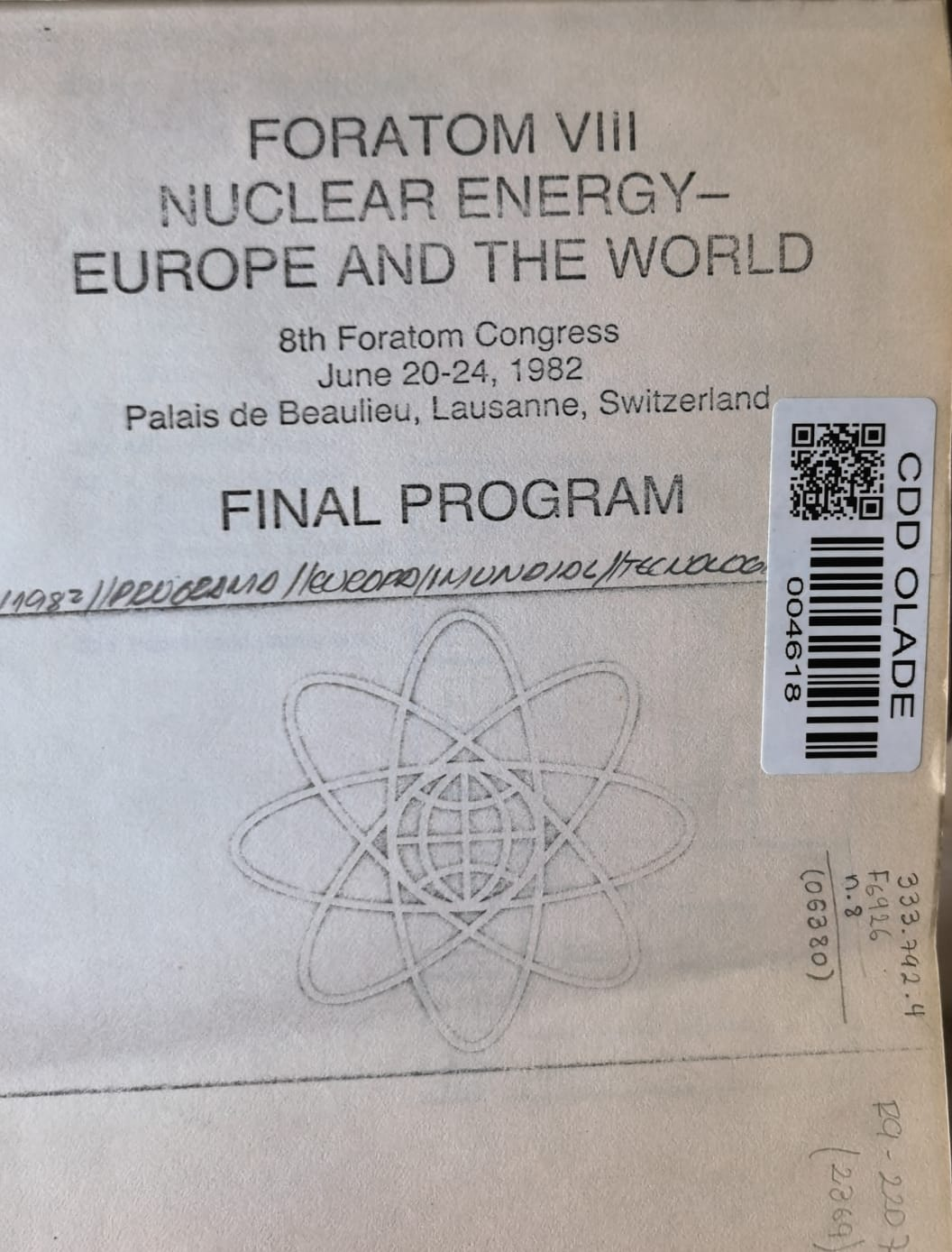 FORATOM VIII NUCLEAR ENERGY- EUROPE AND THE WORLD