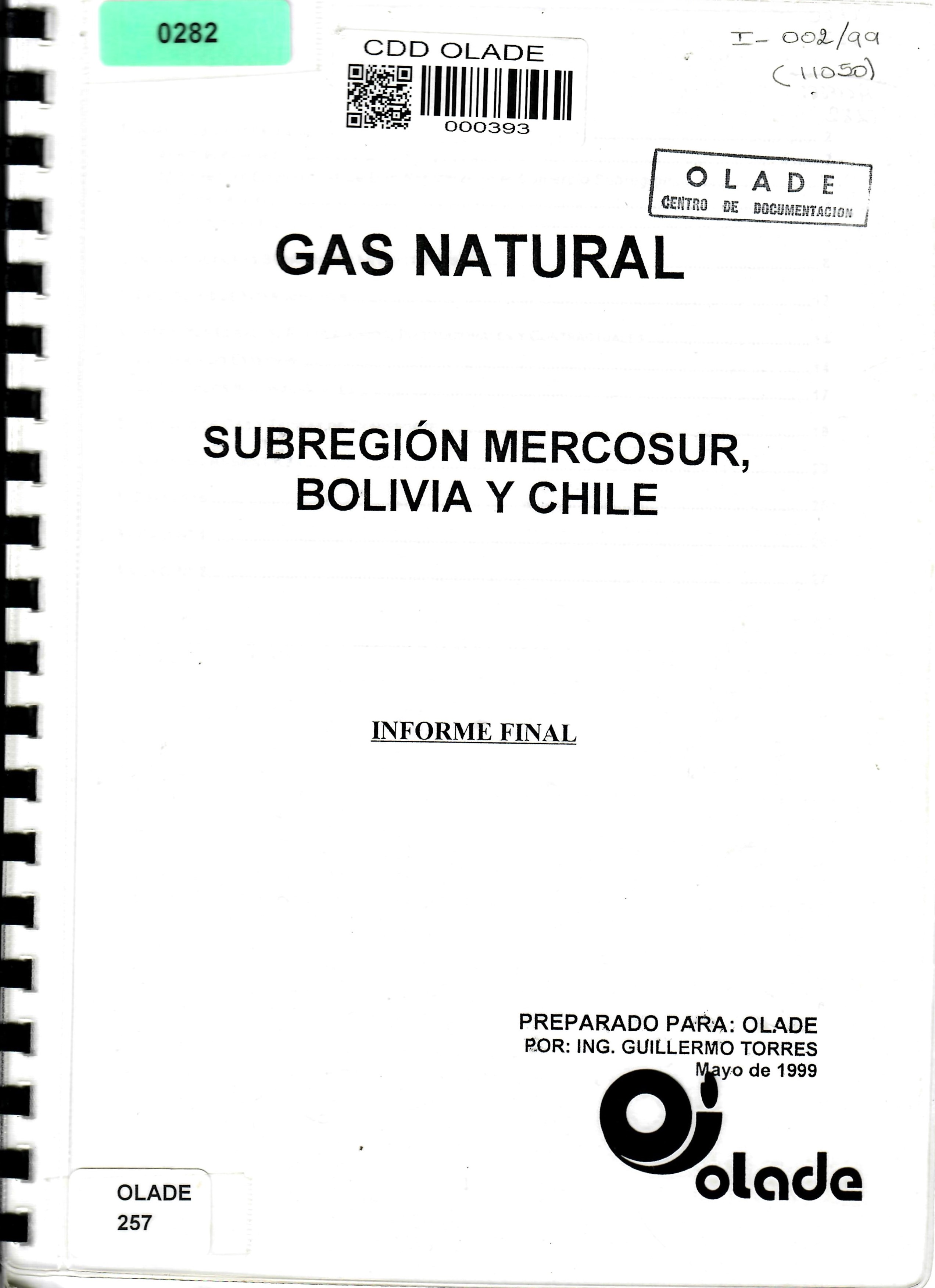 GAS NATURAL SUBREGIÓN MERCOSUR, BOLIVIA Y CHILE INFORME FINAL