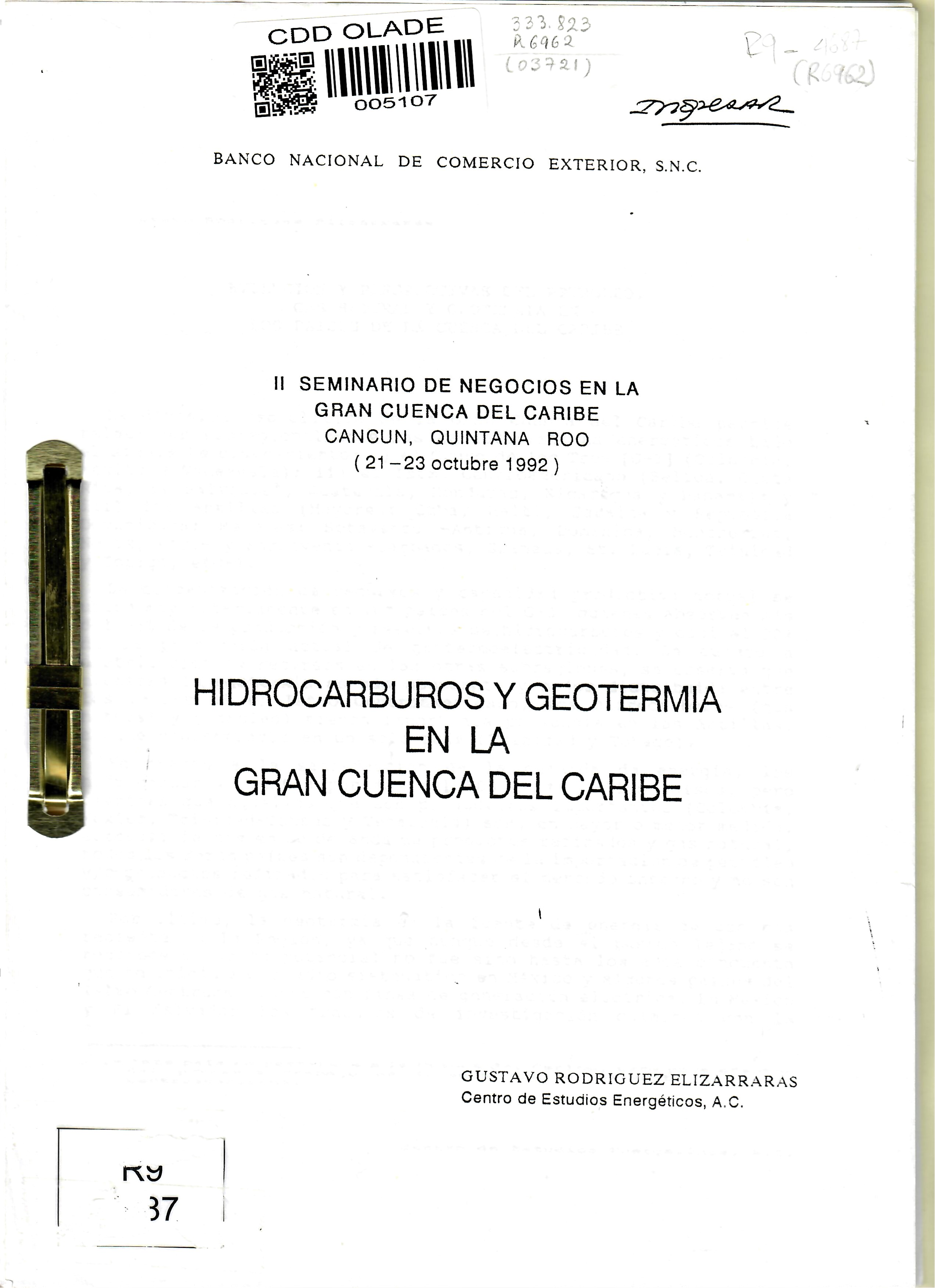 HIDROCARBUROS Y GEOTERMIA EN LA GRAN CUENCA DEL CARIBE