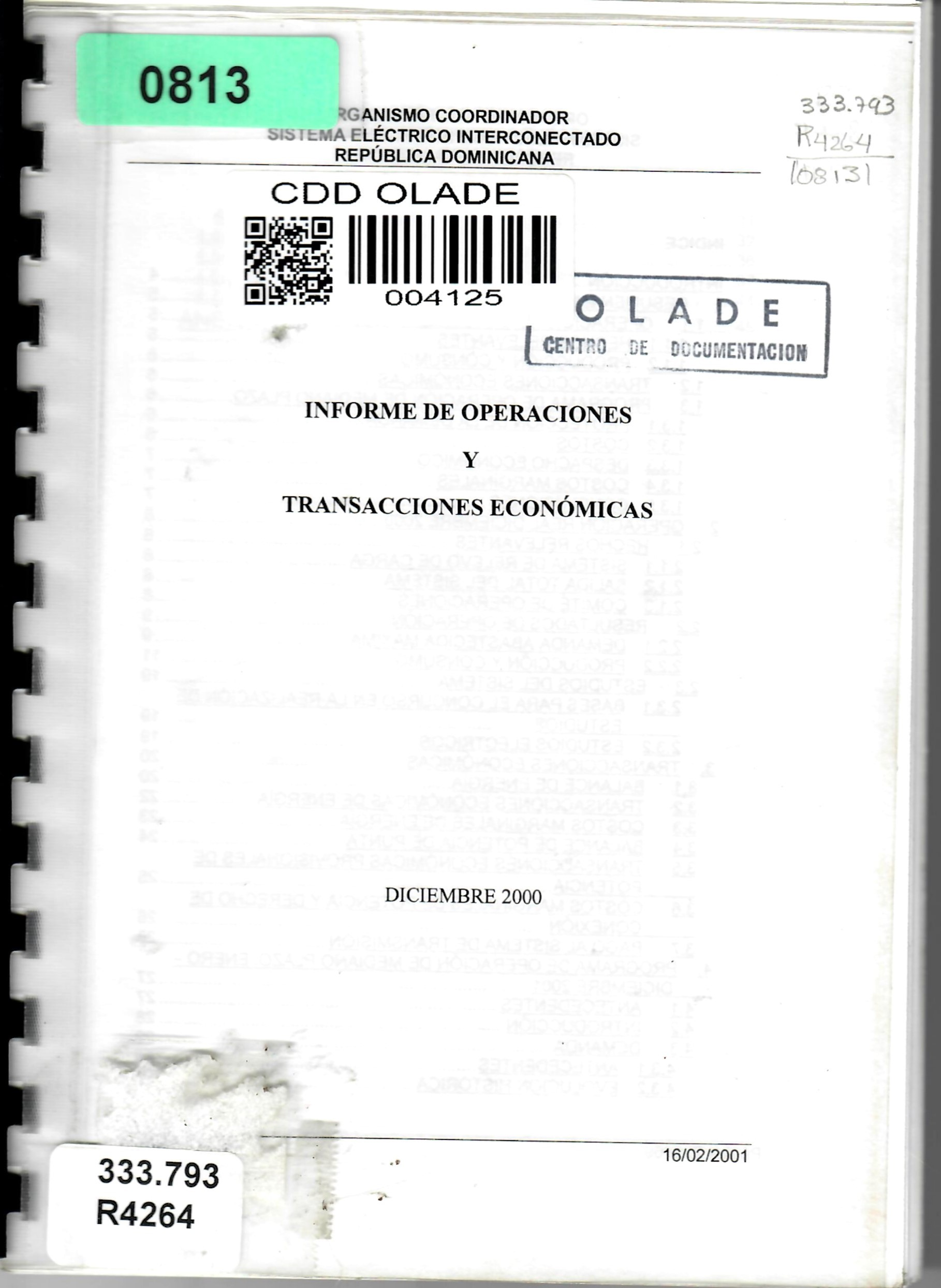 INFORME DE OPERACIONES Y TRANSACCIONES ECONÓMICAS