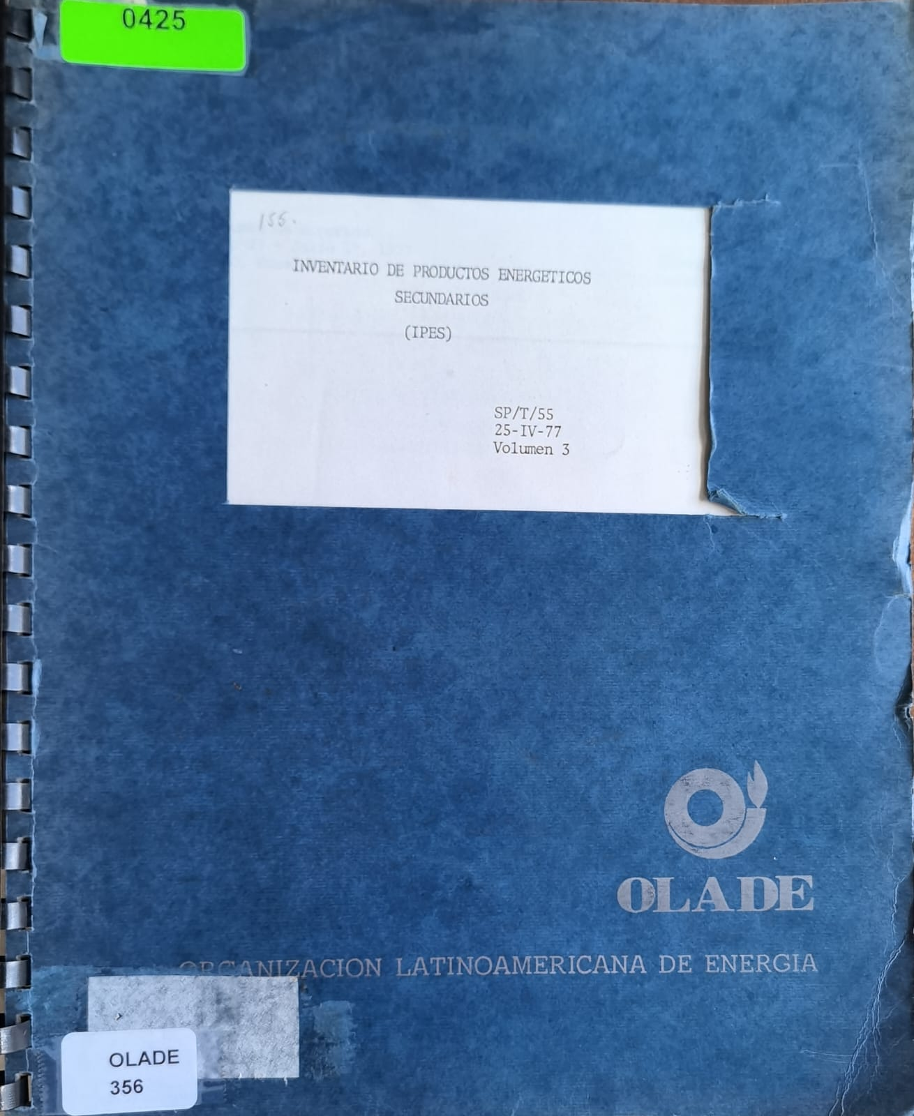 INVENTARIO DE PRODUCTOS ENERGETICOS SECUNDARIOS