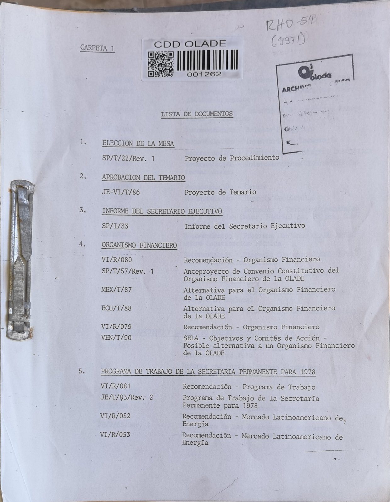 IX Reunión de Ministros - 1978