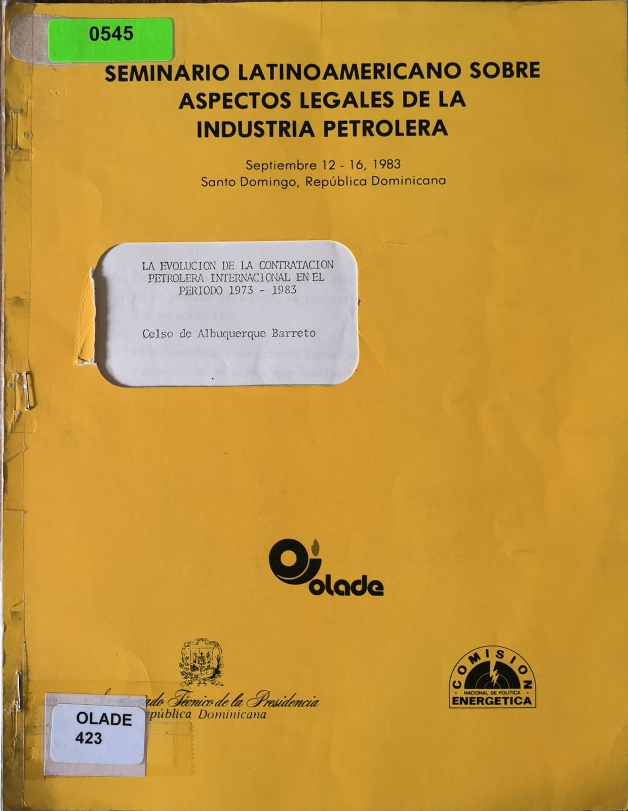 LA EVOLUCION DE LA CONTRATACION PETROLERA INTERNACIONAL EN EL PERIODO 1973 - 1983