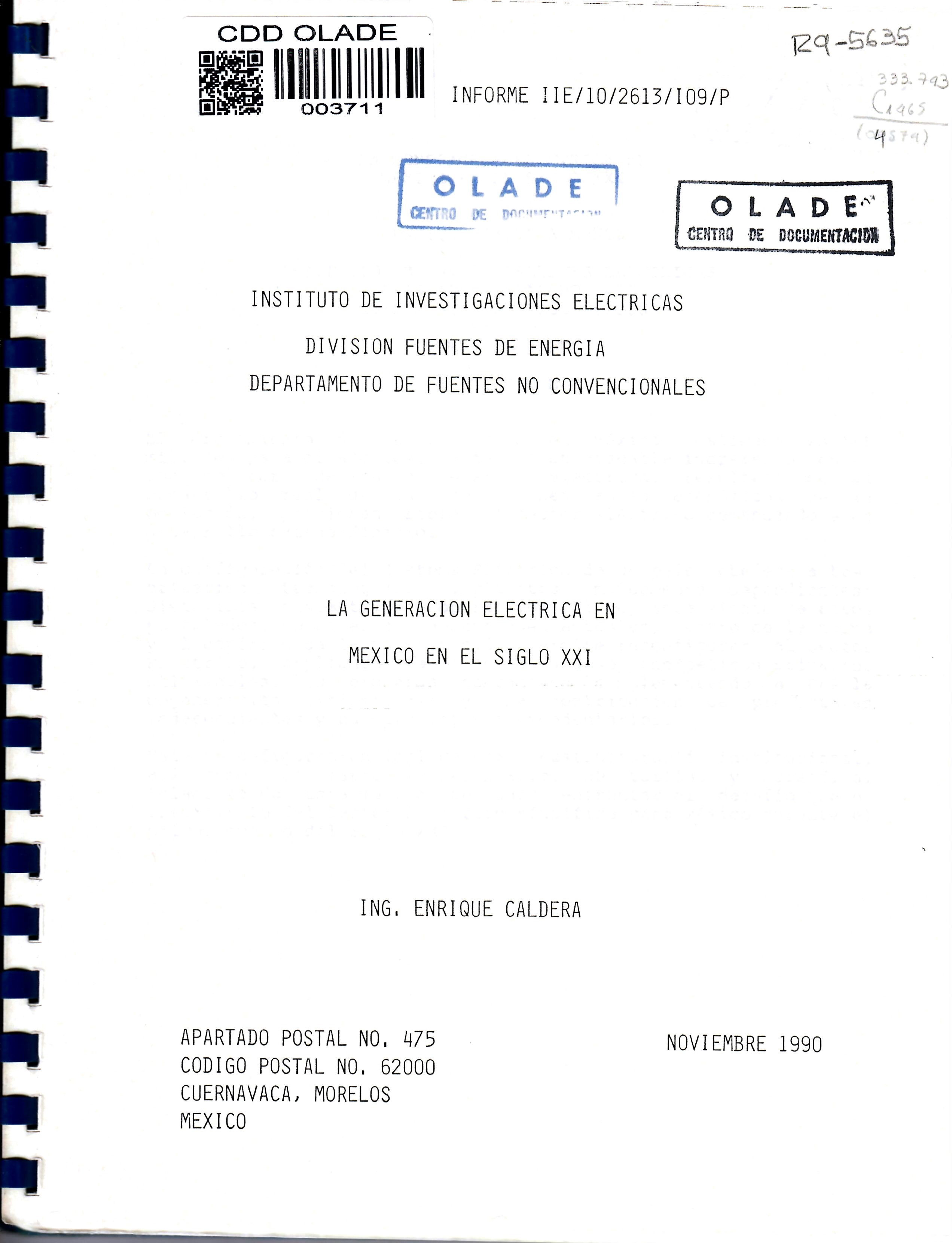 LA GENERACION ELECTRICA EN MEXICO EN EL SIGLO XXI