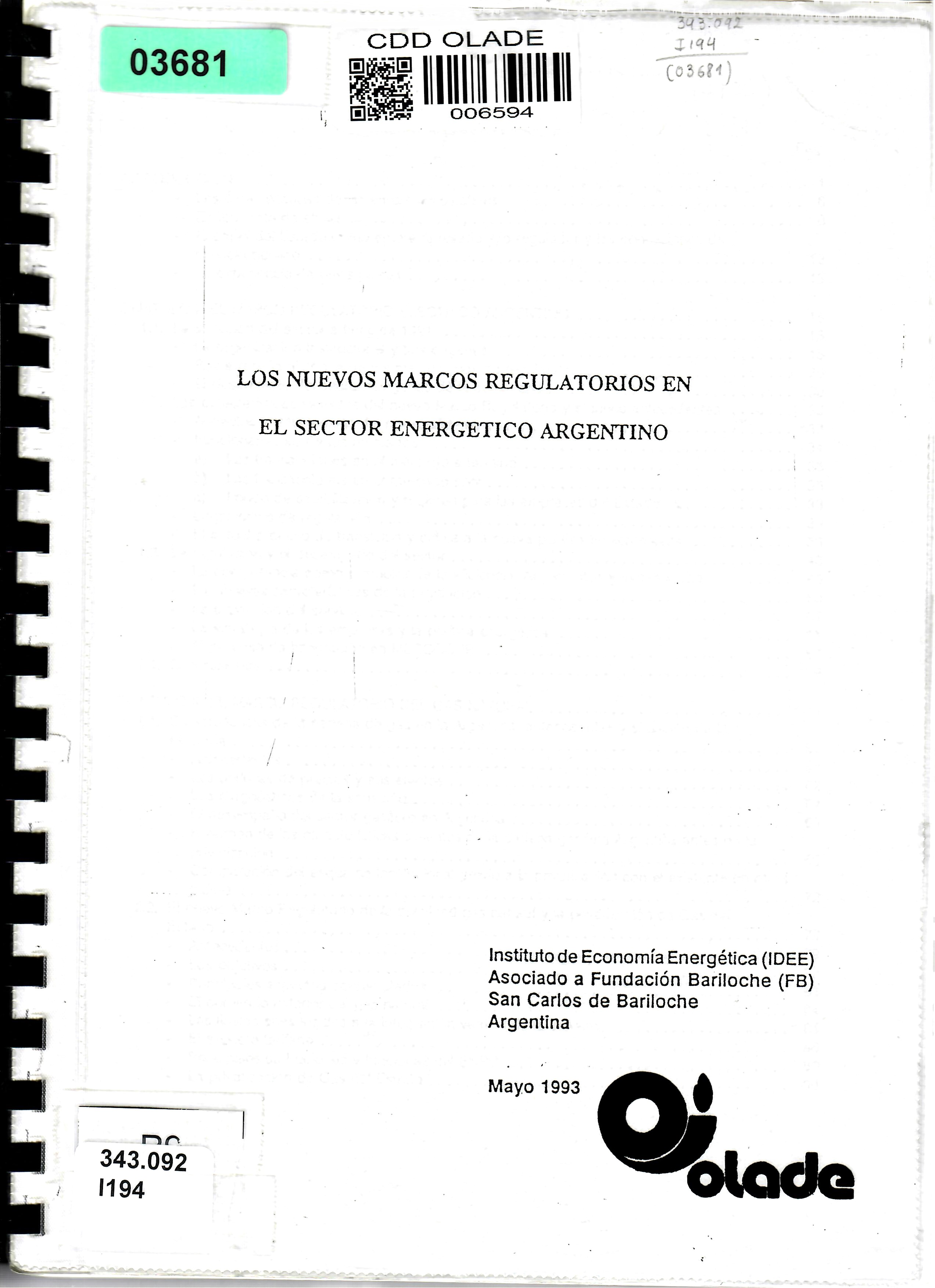 LOS NUEVOS MARCOS REGULATORIOS EN EL SECTOR ENERGETICO ARGENTINO